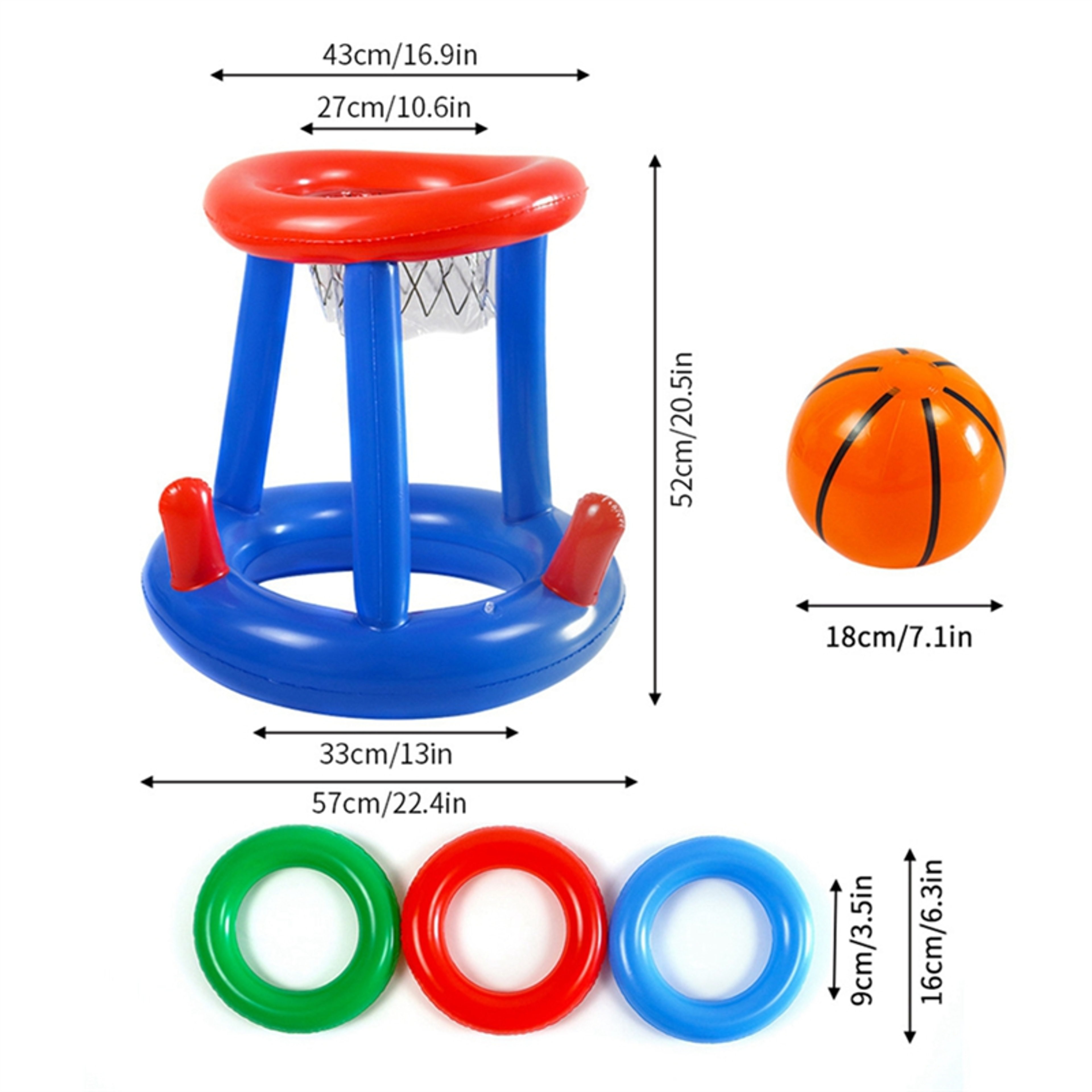Inflatable Pool Basketball Hoop Set For Kids  Family Pool Party Fun 4