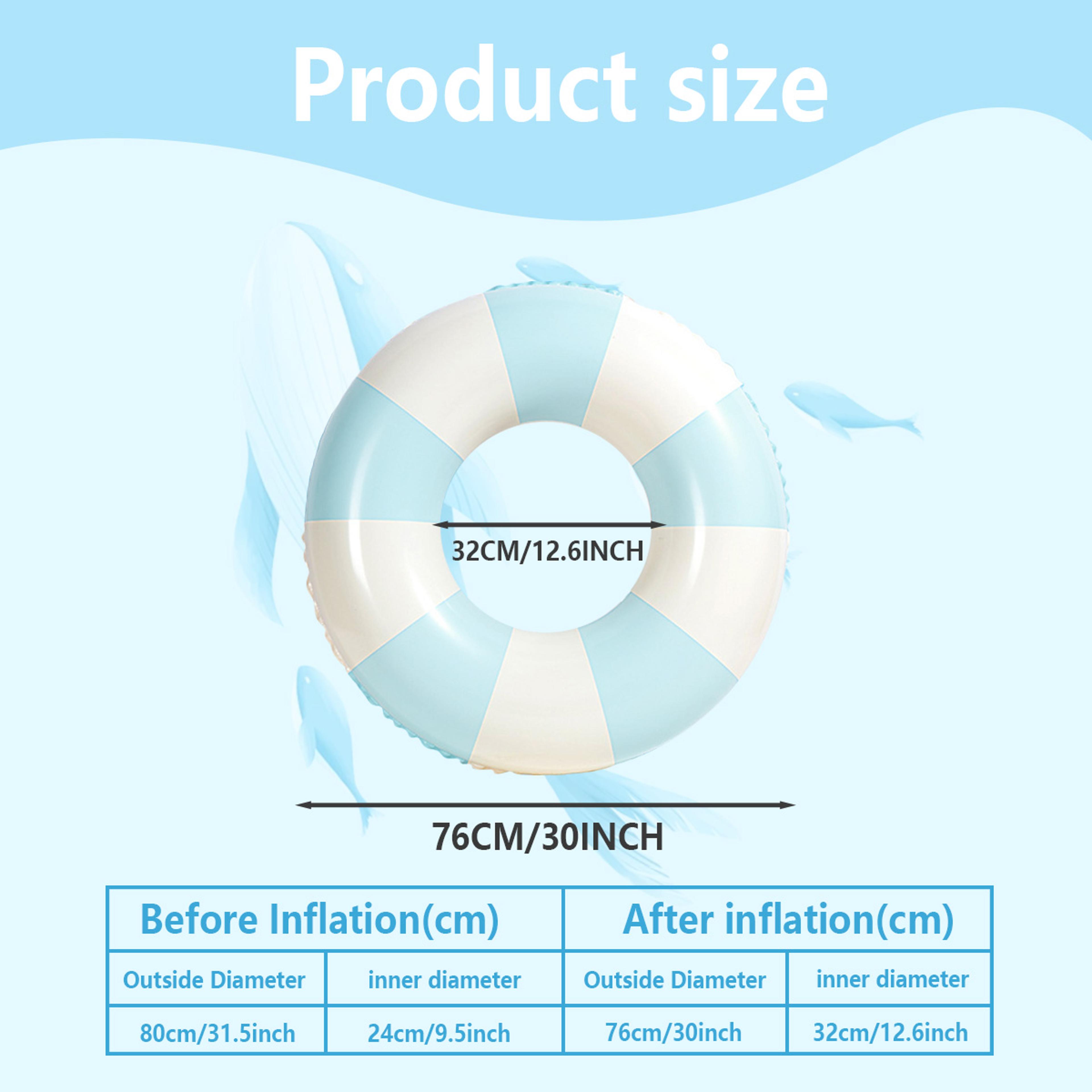 Retro Striped Inflatable Swim Ring Thick PVC Pool Float For Kids  Adults 3