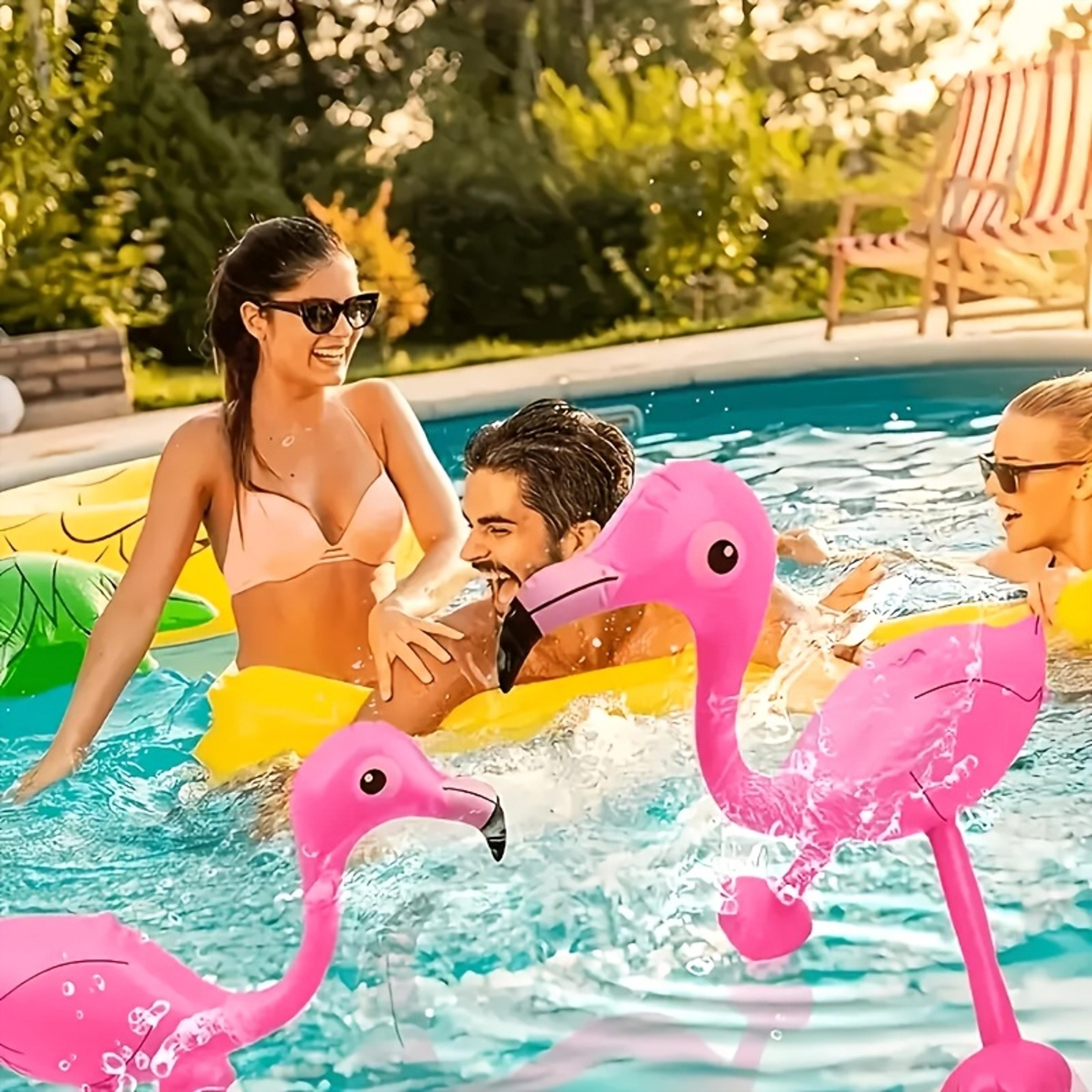 pink flamingo pool float durable pvc tropical party decoration for beach pool fun