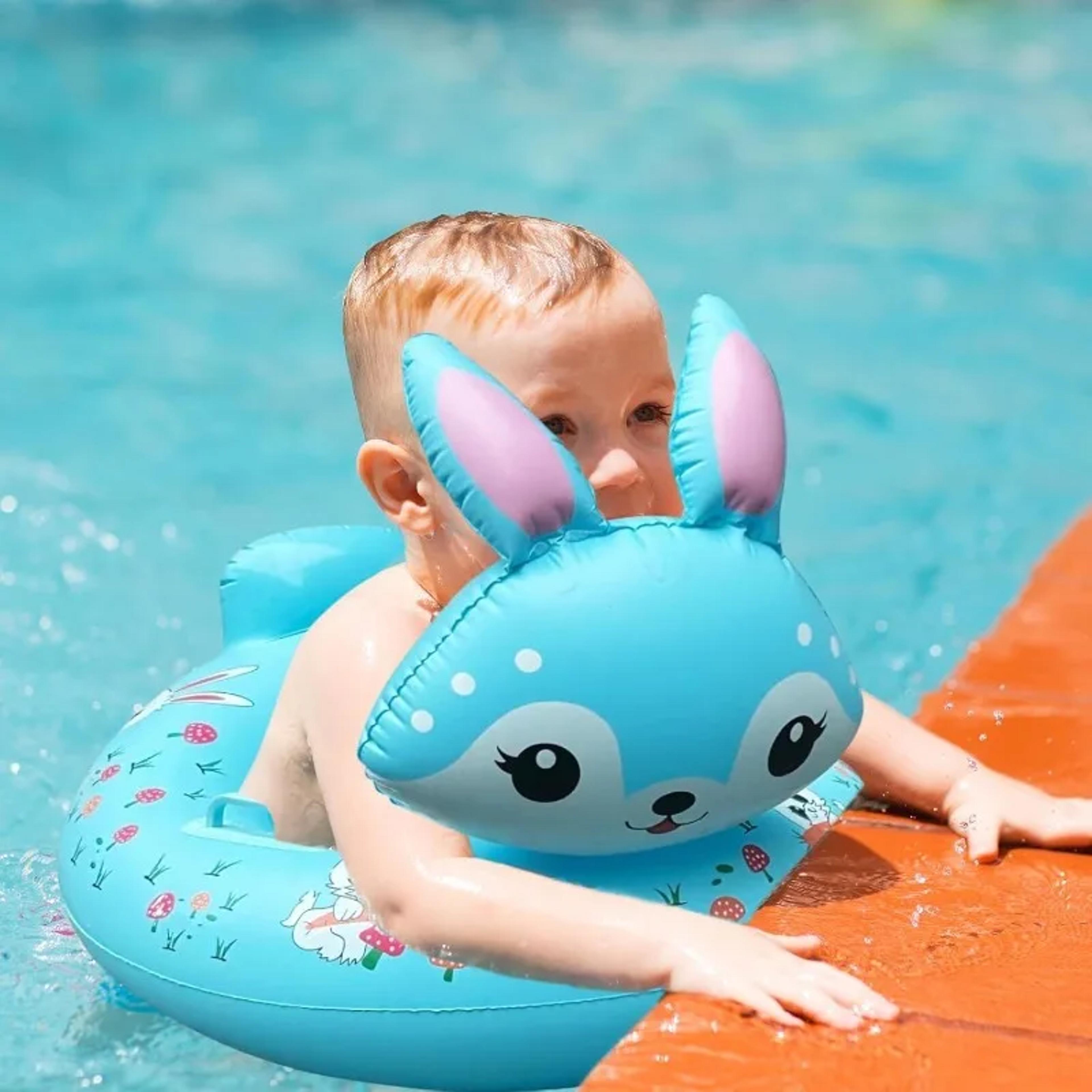 Kids Inflatable Rabbit Swim Ring Seat With Handles Safe Inflatable Pool Float For Toddlers  Kids 2