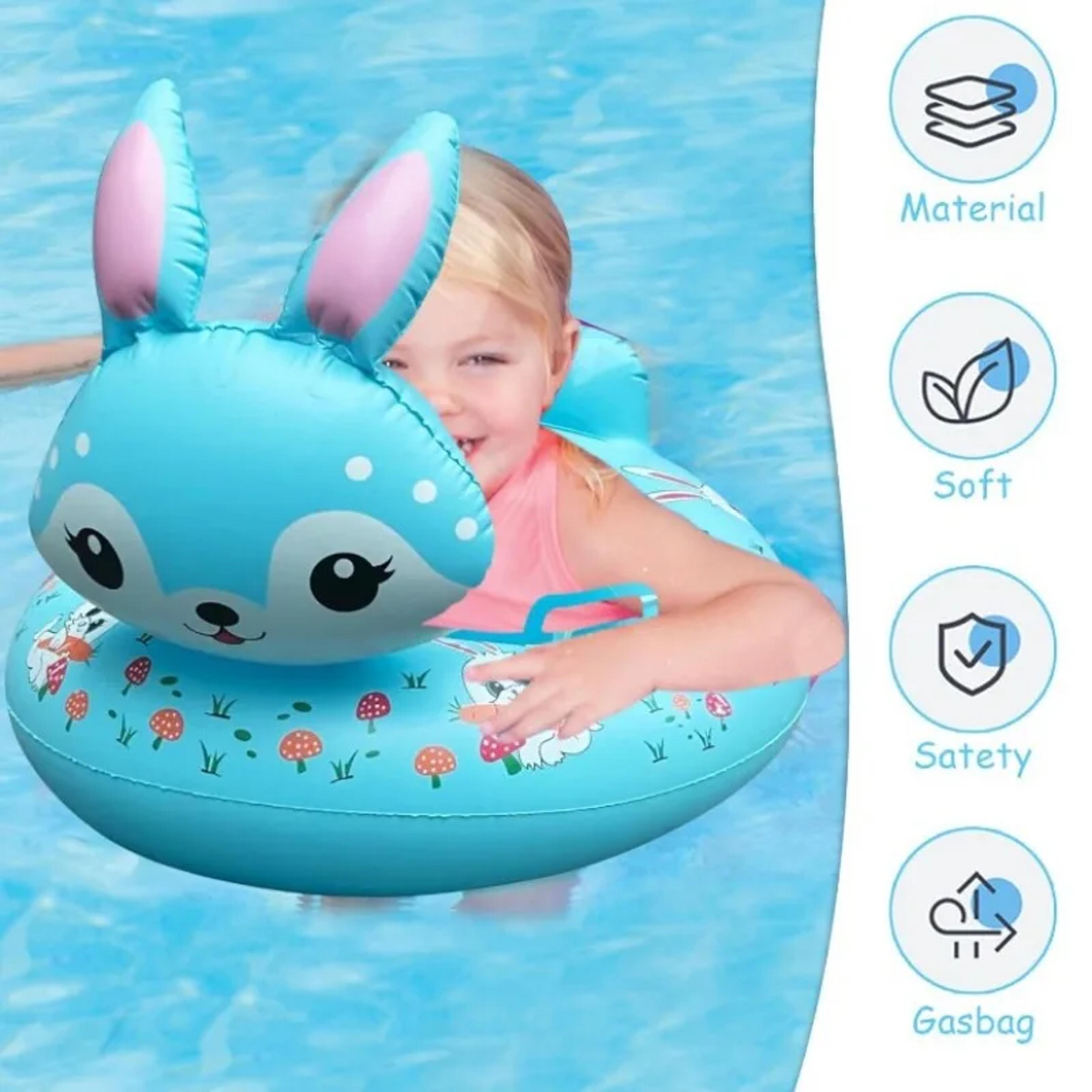 Kids Inflatable Rabbit Swim Ring Seat With Handles Safe Inflatable Pool Float For Toddlers  Kids 7