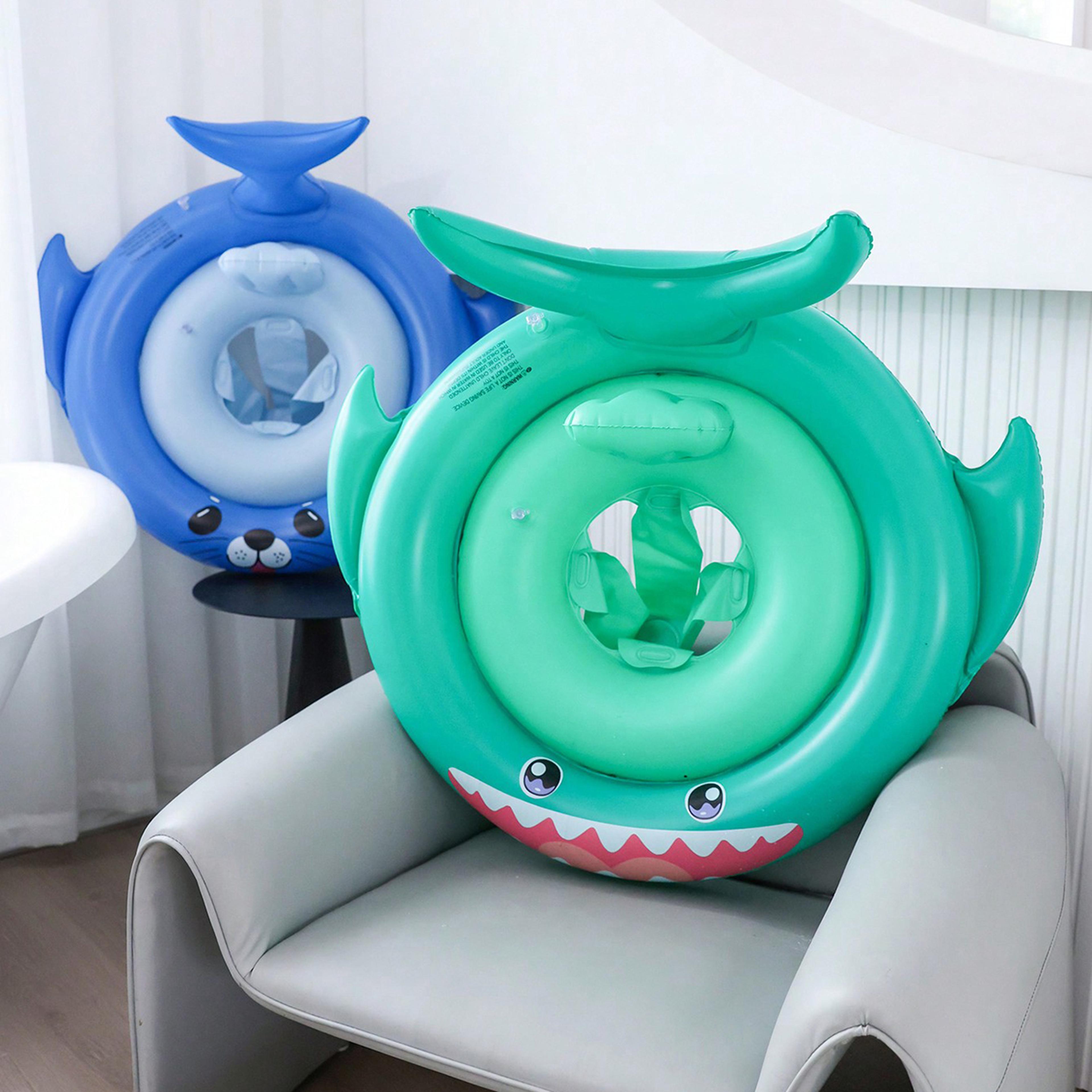 shark swim float for kids inflatable ocean pool lounger toy
