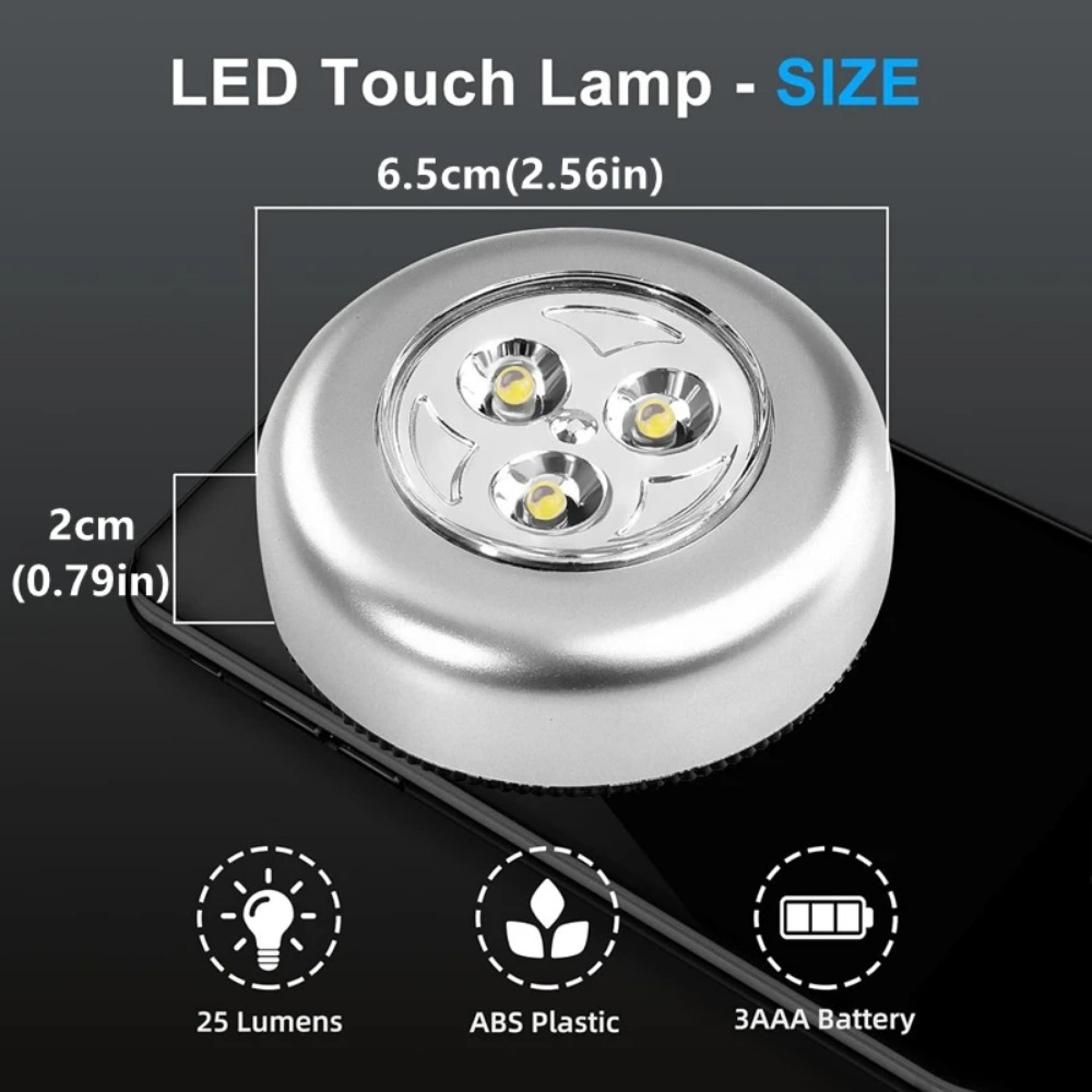 Wireless LED Night Light Touch Control Stick On Under Cabinet Light For Bedroom Closet Kitchen 9