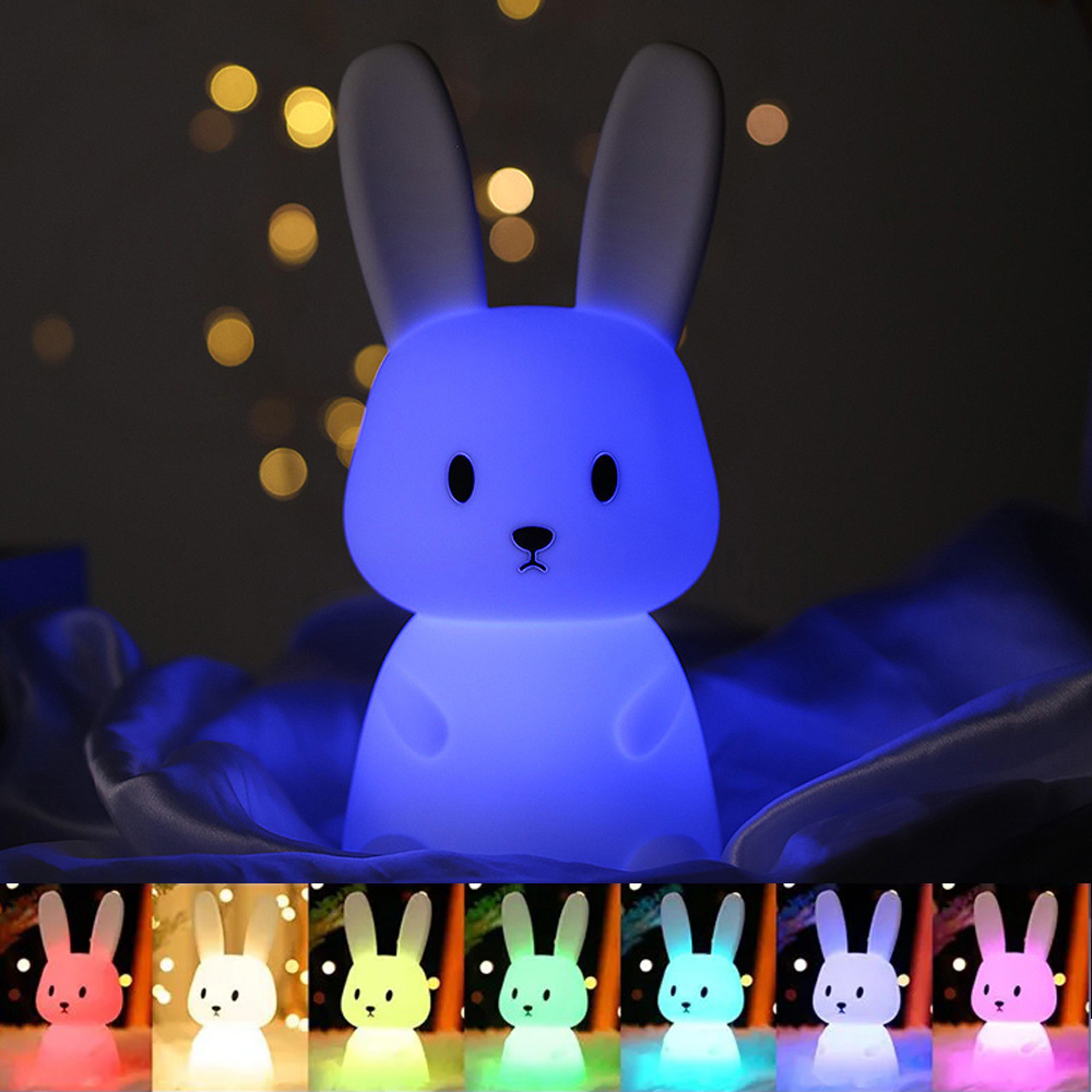 Rabbit Night Light Rechargeable Silicone Night Light With Touch Control And 7 Color LED Lamp 3
