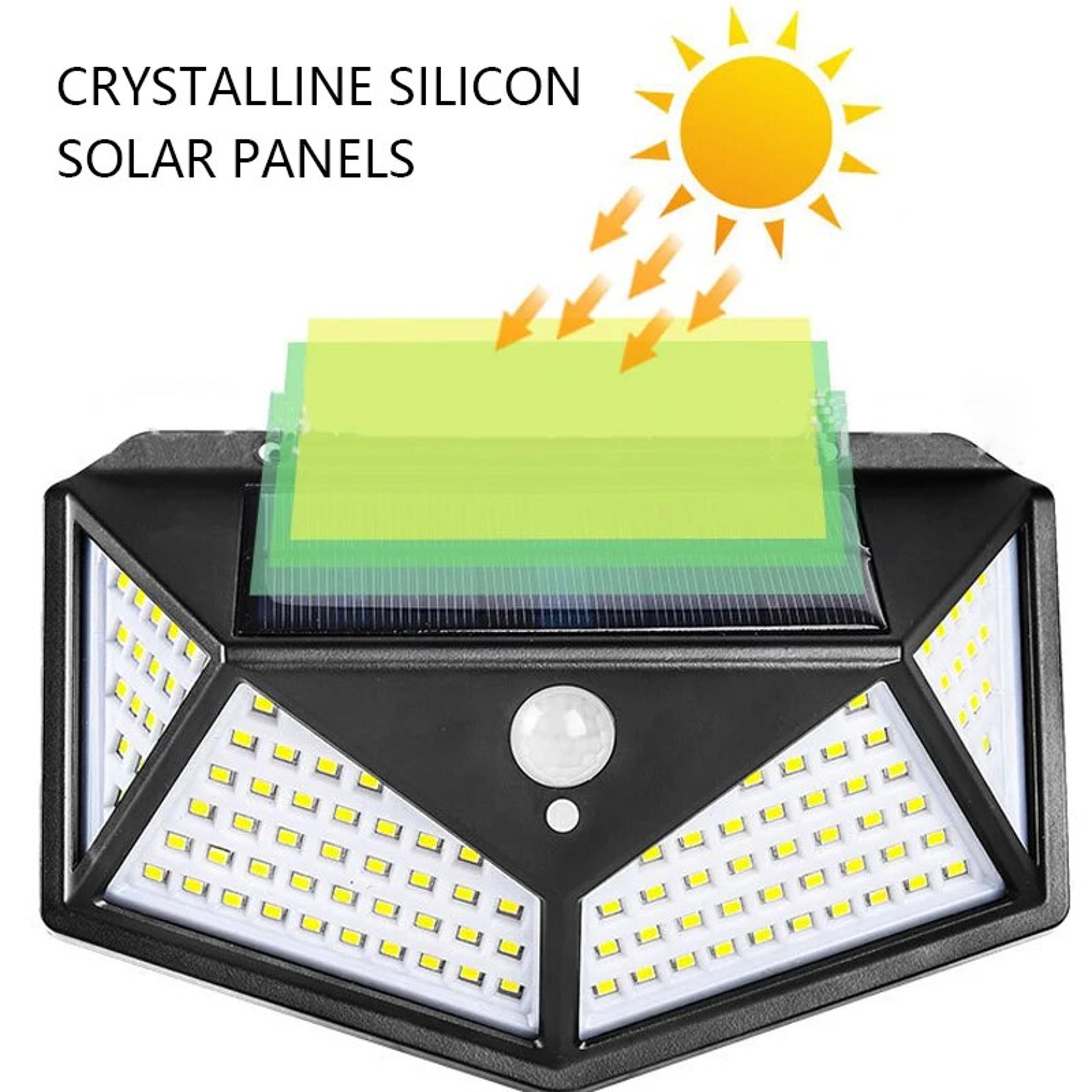 100 LED Solar Wall Light Outdoor Motion Sensor Light Waterproof Security Garden Lamp 5