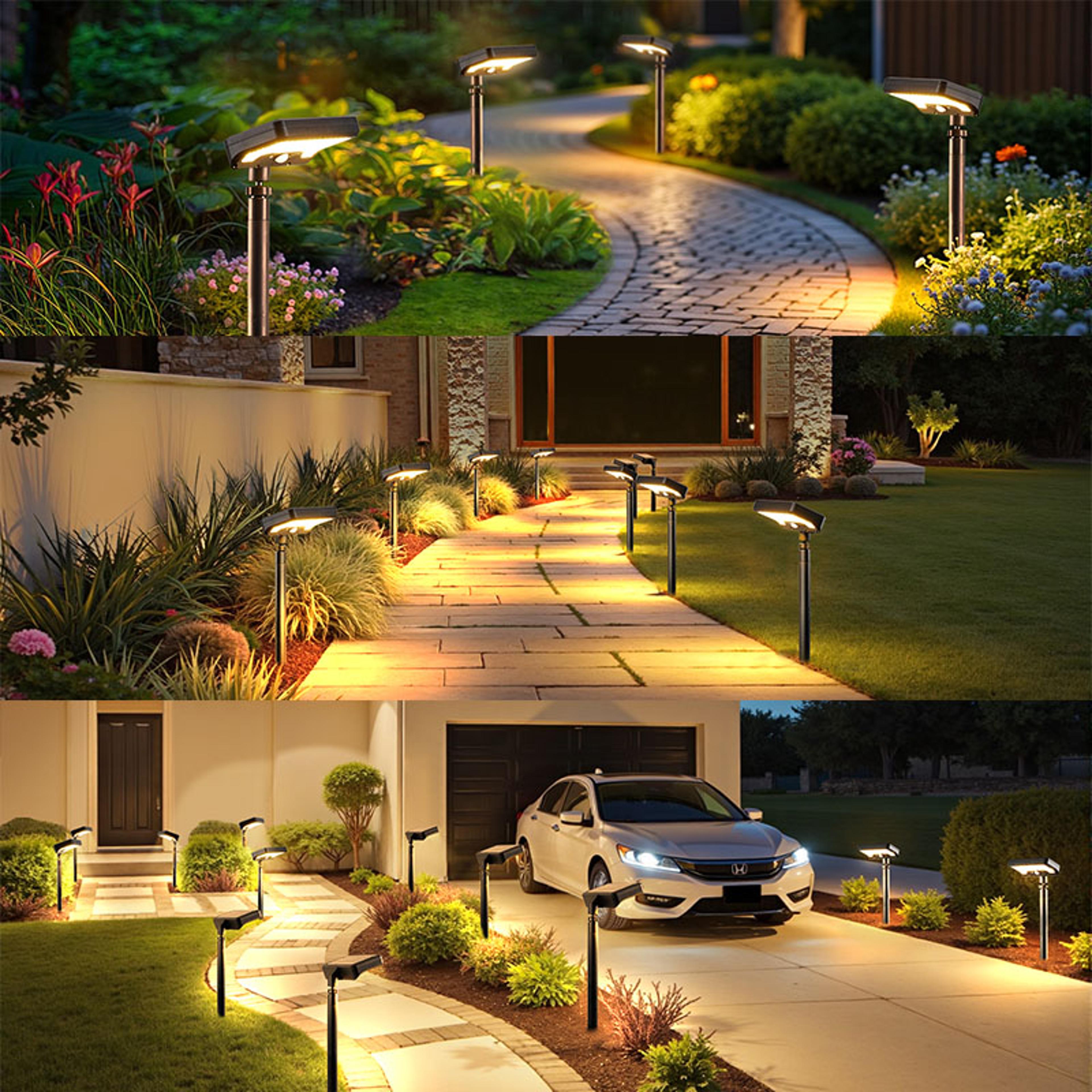 92 LED Solar Pathway Lights Motion Sensor Type C Rechargeable Adjustable Outdoor Garden Light 7