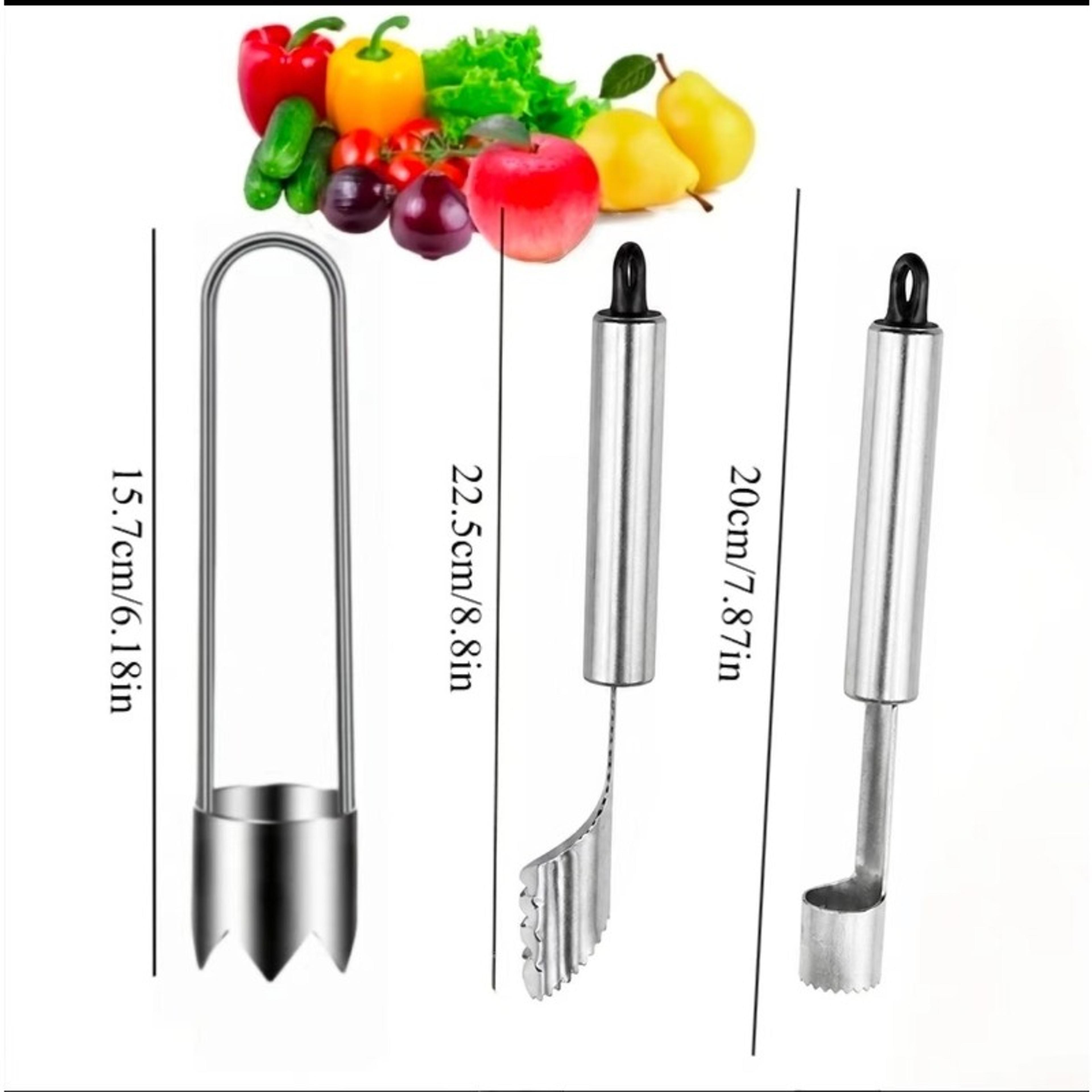 3 Piece Jalapeno Pepper Corer Set Stainless Steel Vegetable Corer Tool For BBQ Kitchen Camping 4