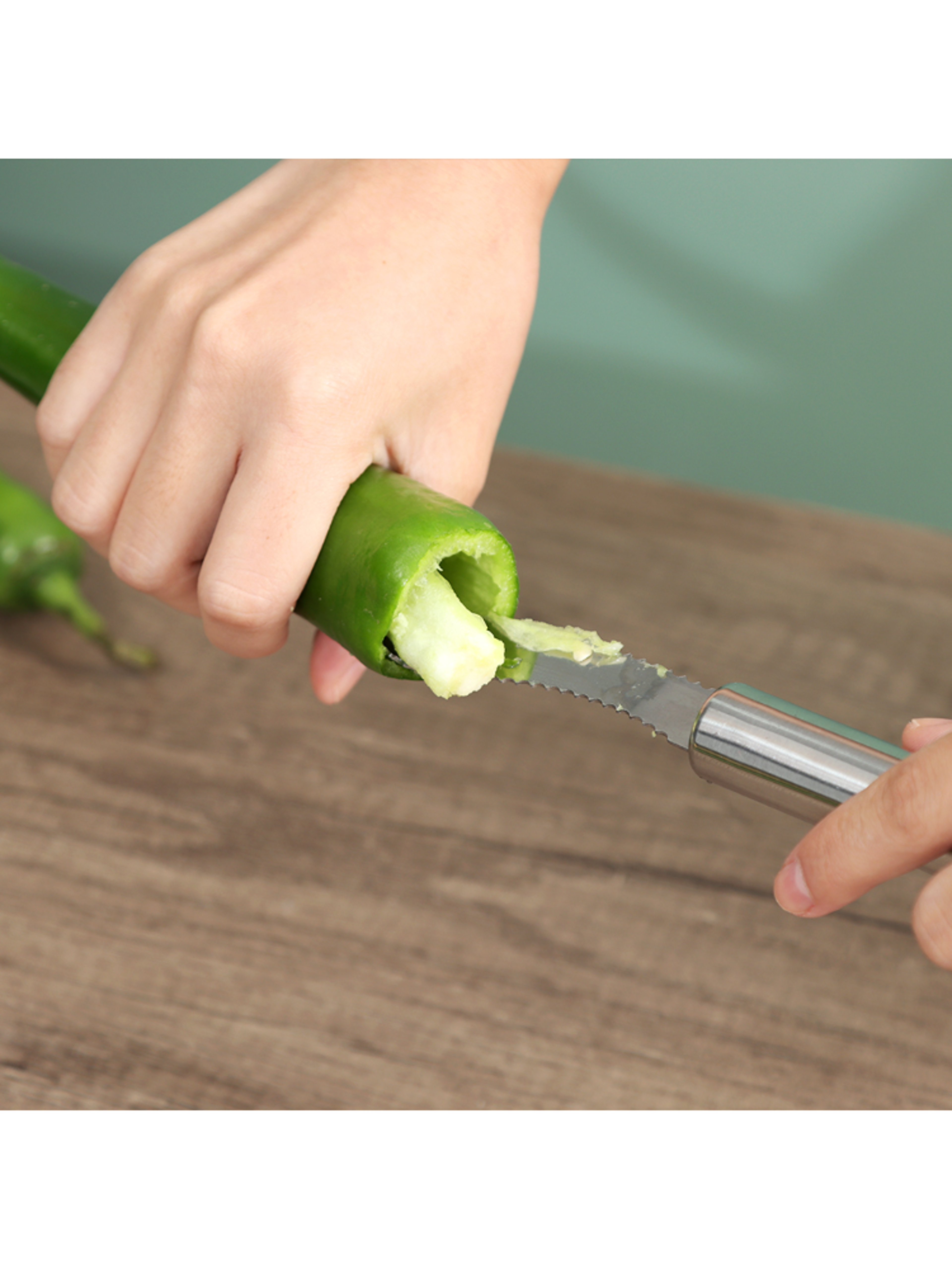 Stainless Steel Pepper Corer Tool Vegetable Corer Seed Remover For Jalapenos Tomatoes And Chili Pep 2