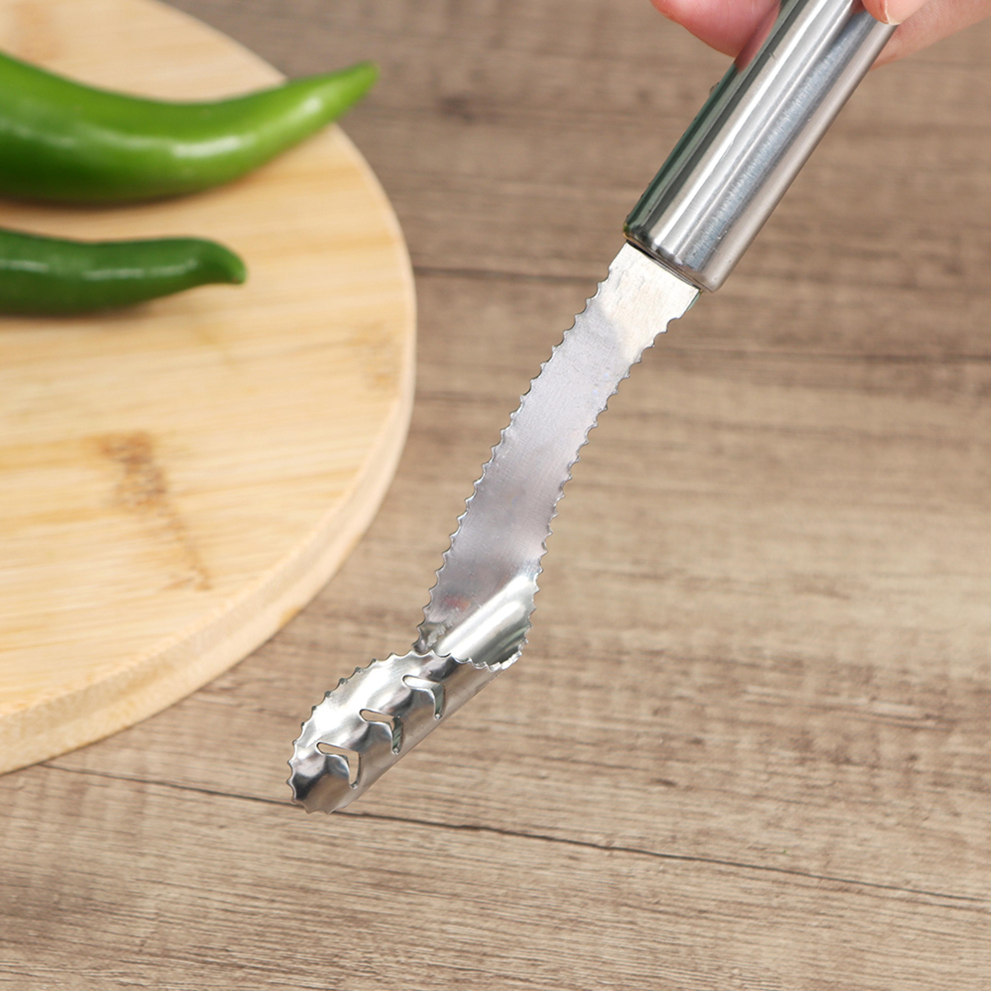 Stainless Steel Pepper Corer Tool Vegetable Corer Seed Remover For Jalapenos Tomatoes And Chili Pep 3