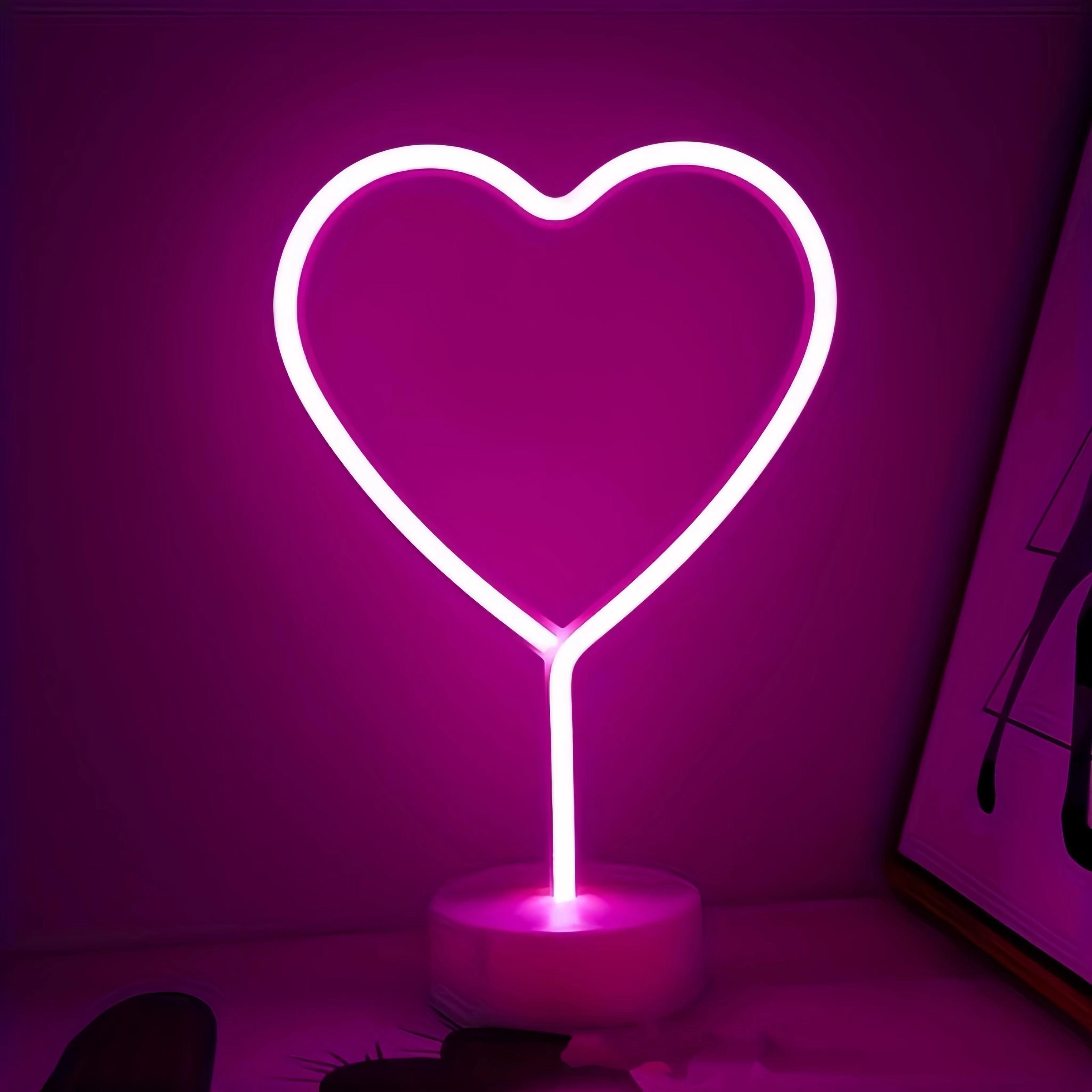 heart shaped neon light usb battery powered romantic led decor for bedroom wedding anniversary proposal