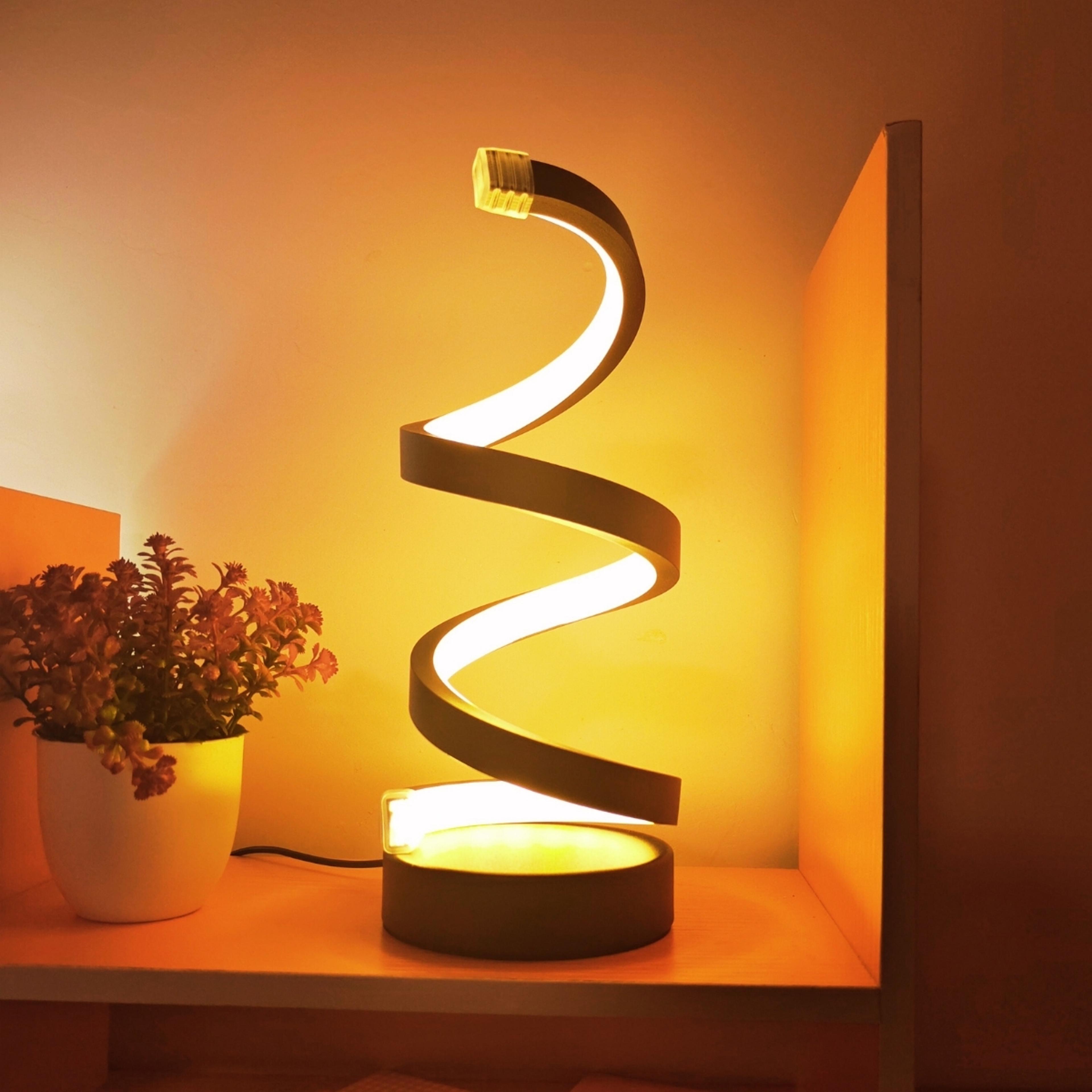 Modern Spiral Table Lamp LED Artistic Bedside Lamp For Living Room Bedroom Home Decor 0