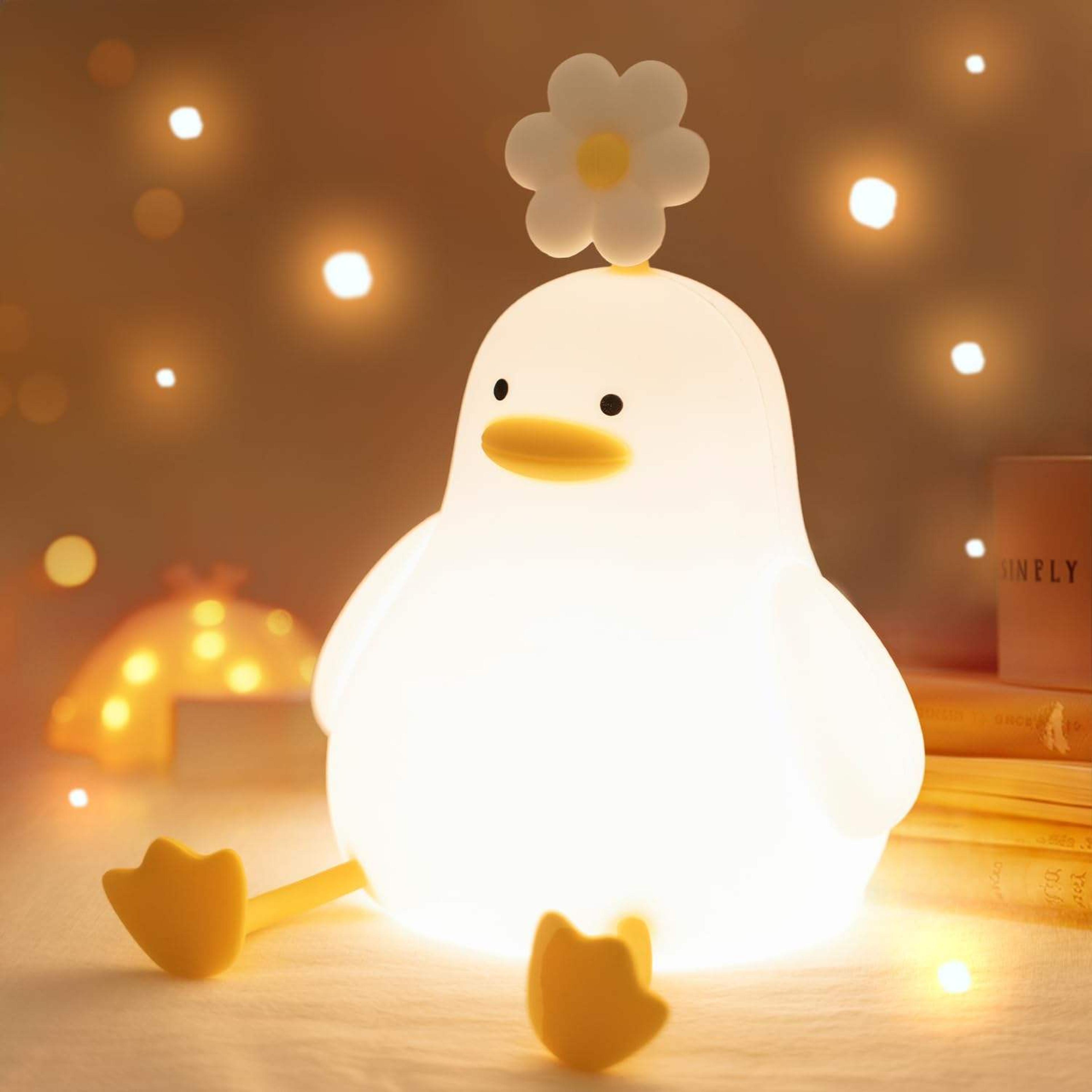 cute duck led night light usb rechargeable soft silicone night light for kids bedroom