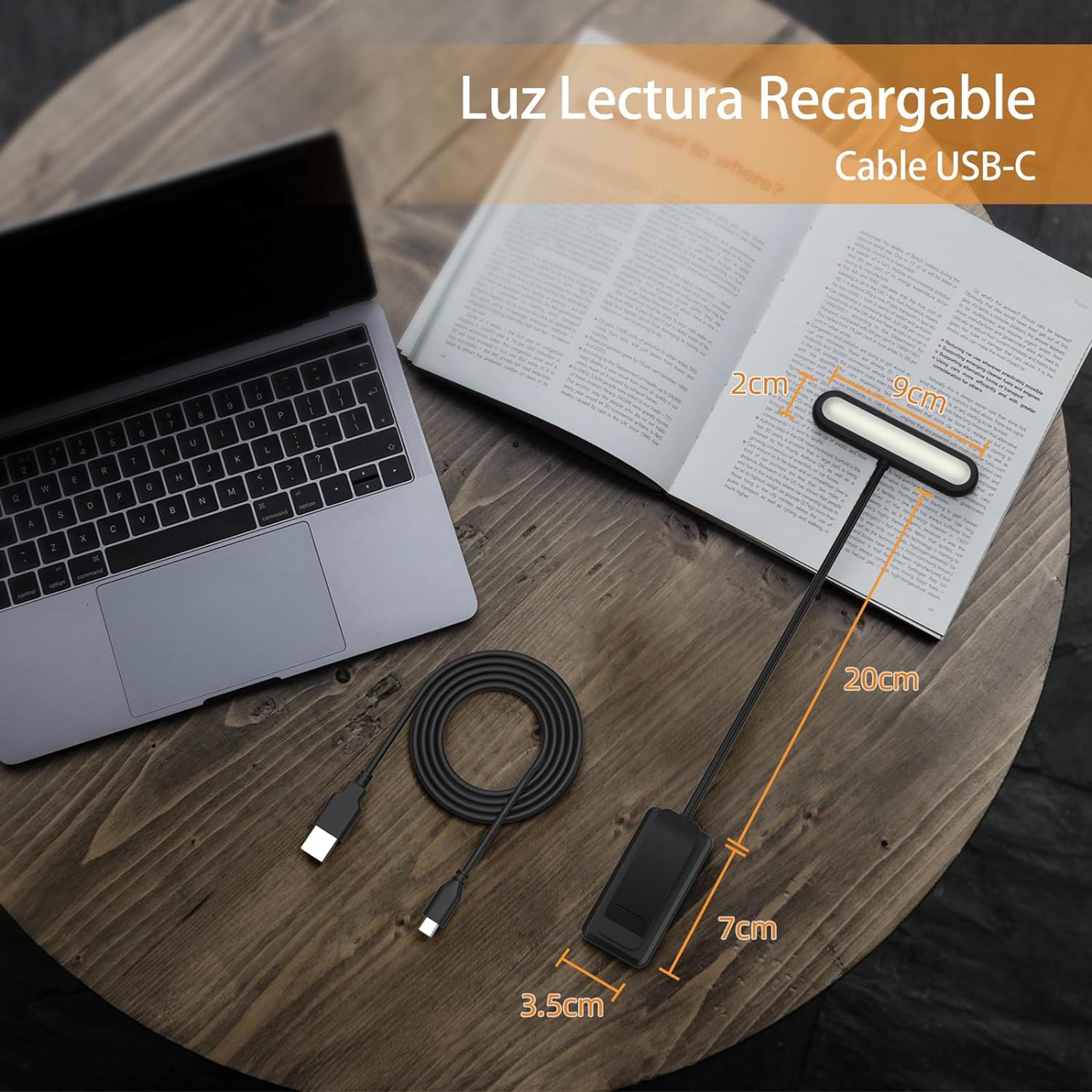 USB Rechargeable Book Light With 3 Color Modes Flexible Clip On Reading Light 6