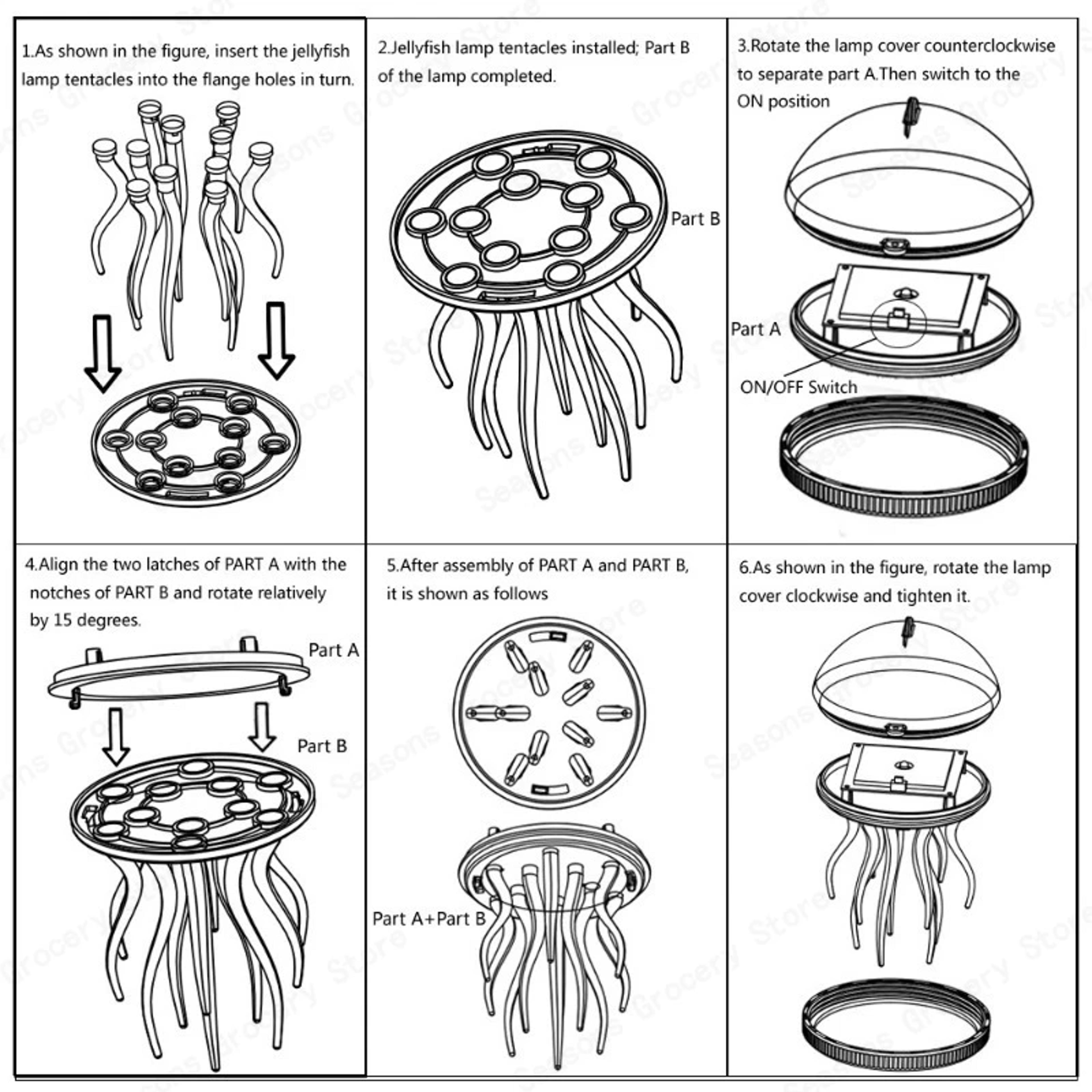 Solar Jellyfish Floating Pool Light Waterproof RGB Pool Light For Garden Pond Outdoor Decor 5