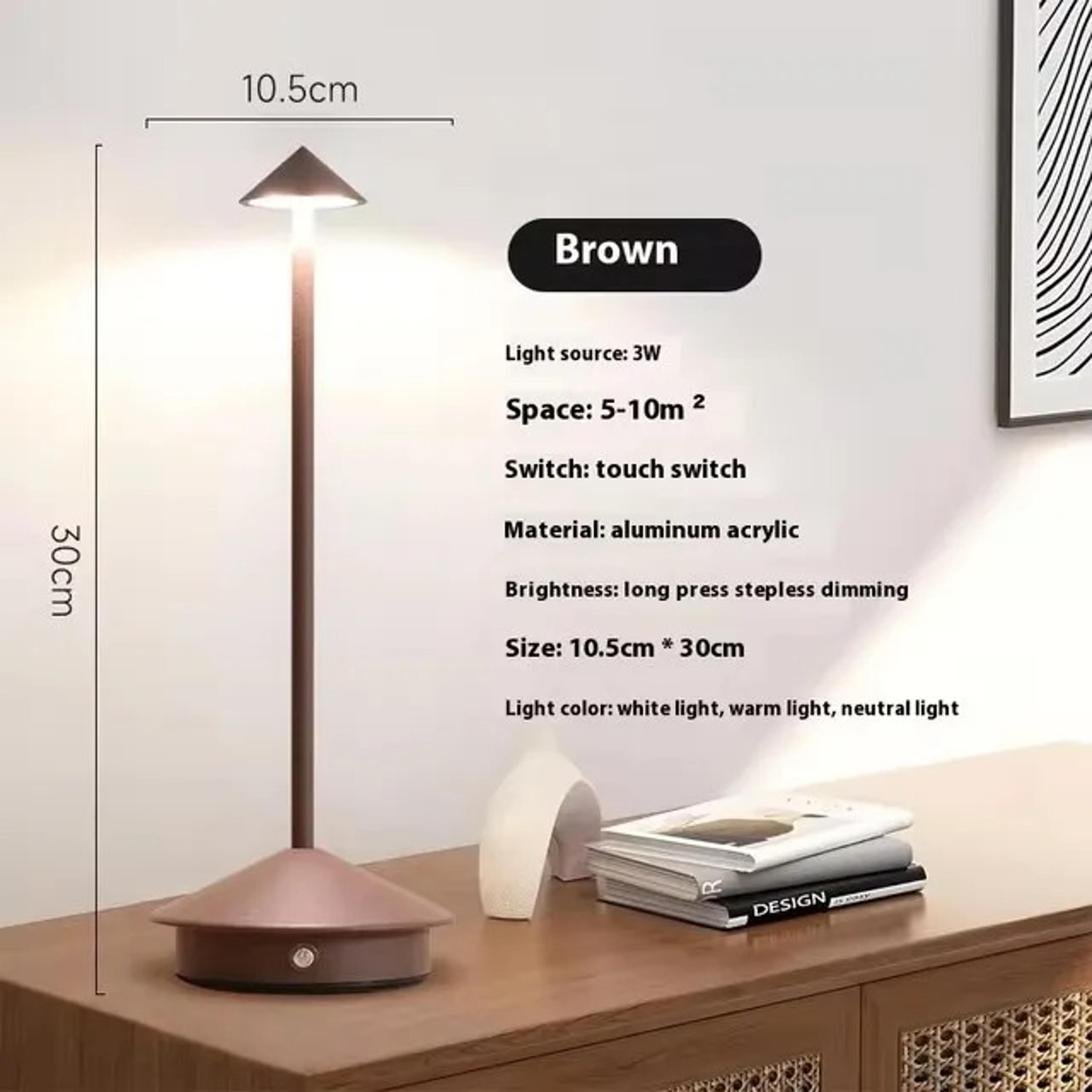 Rechargeable Cordless Table Lamp Touch Sensor LED Night Light With 3 Color Modes And Stepless Dimmi 2