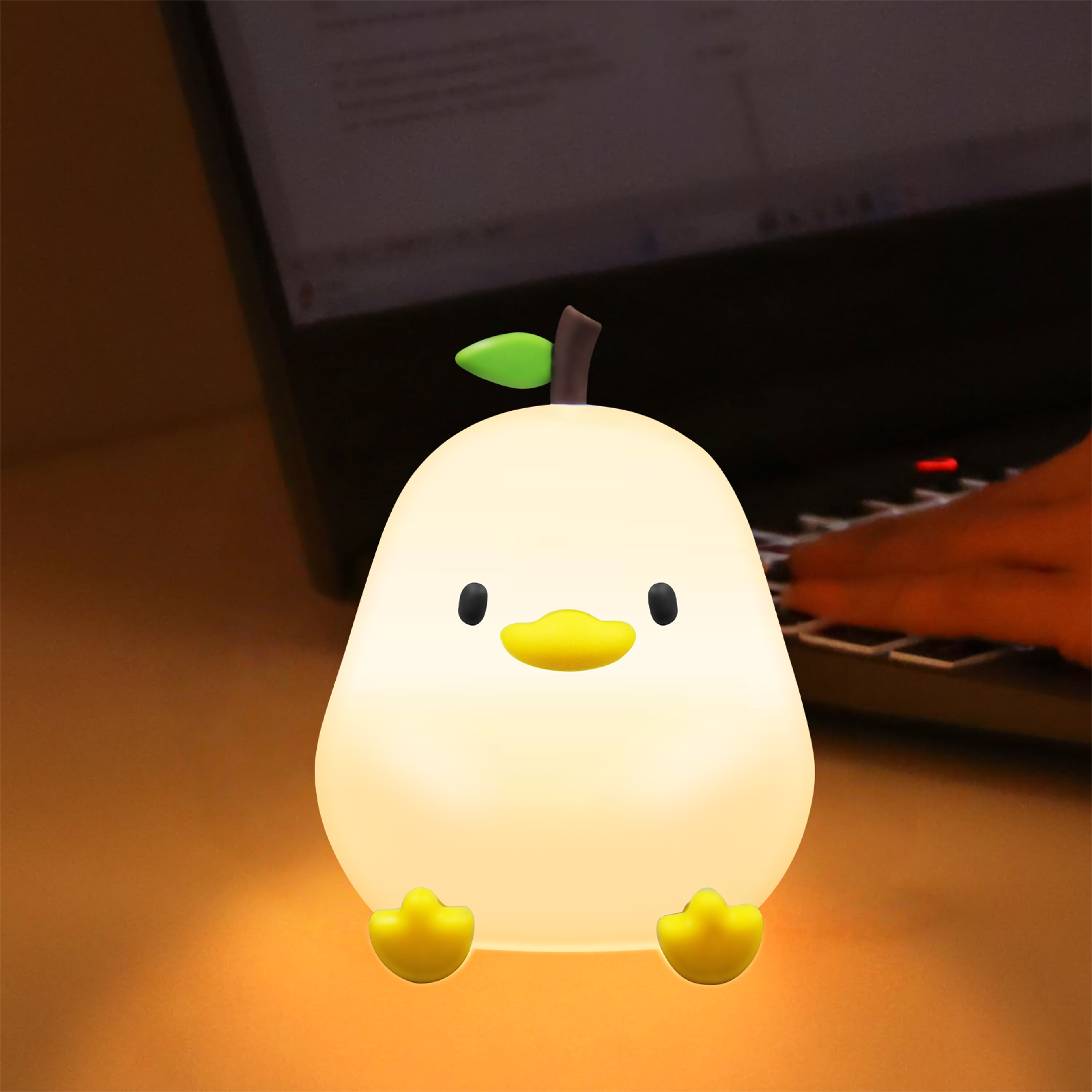 Cute Silicone Kids Night Light Rechargeable Touch Sensor Lamp Dimmable Bedside Nursery Light 5