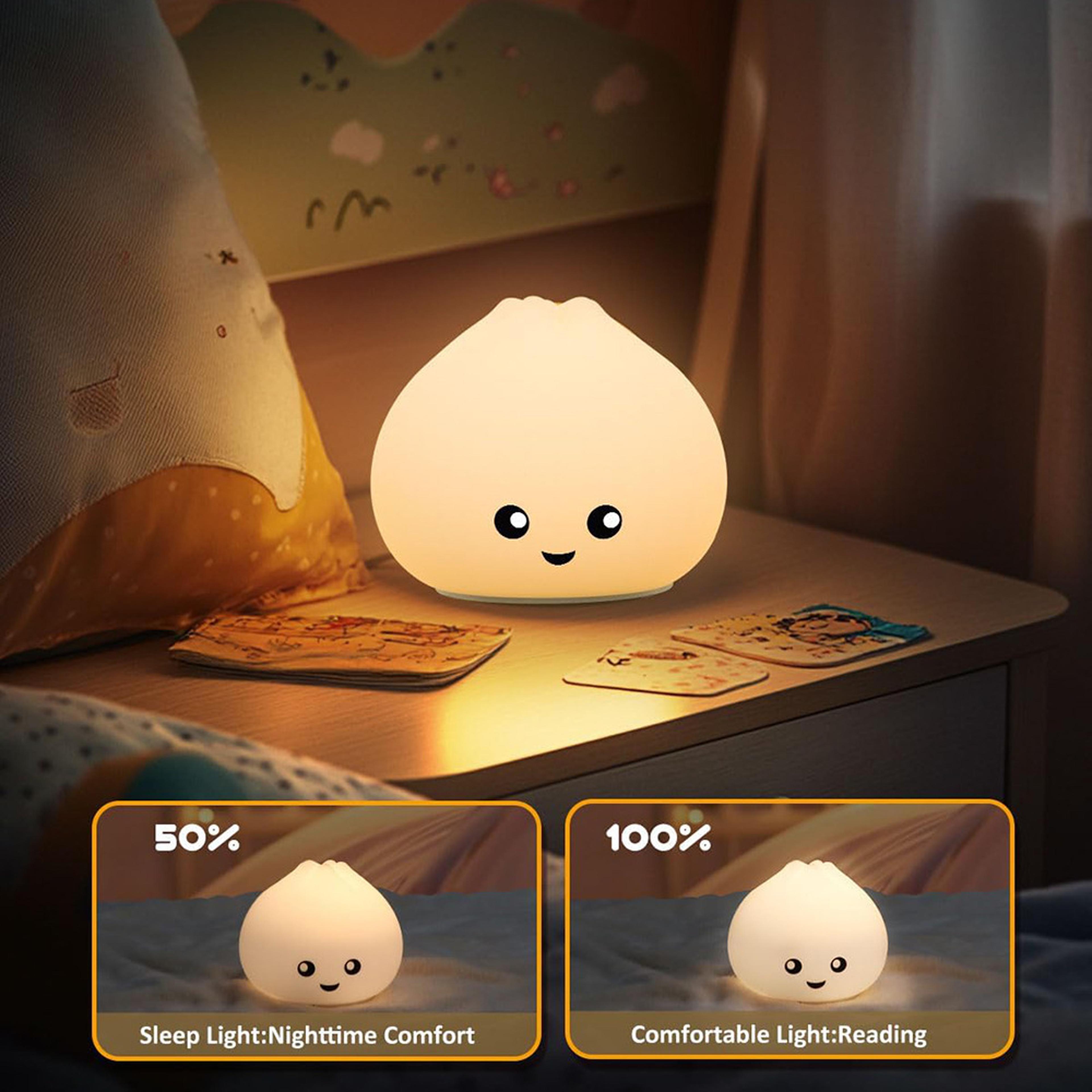 Cute Silicone Night Light Rechargeable Kids Bedside Lamp Soft Touch LED Ambient Light 1