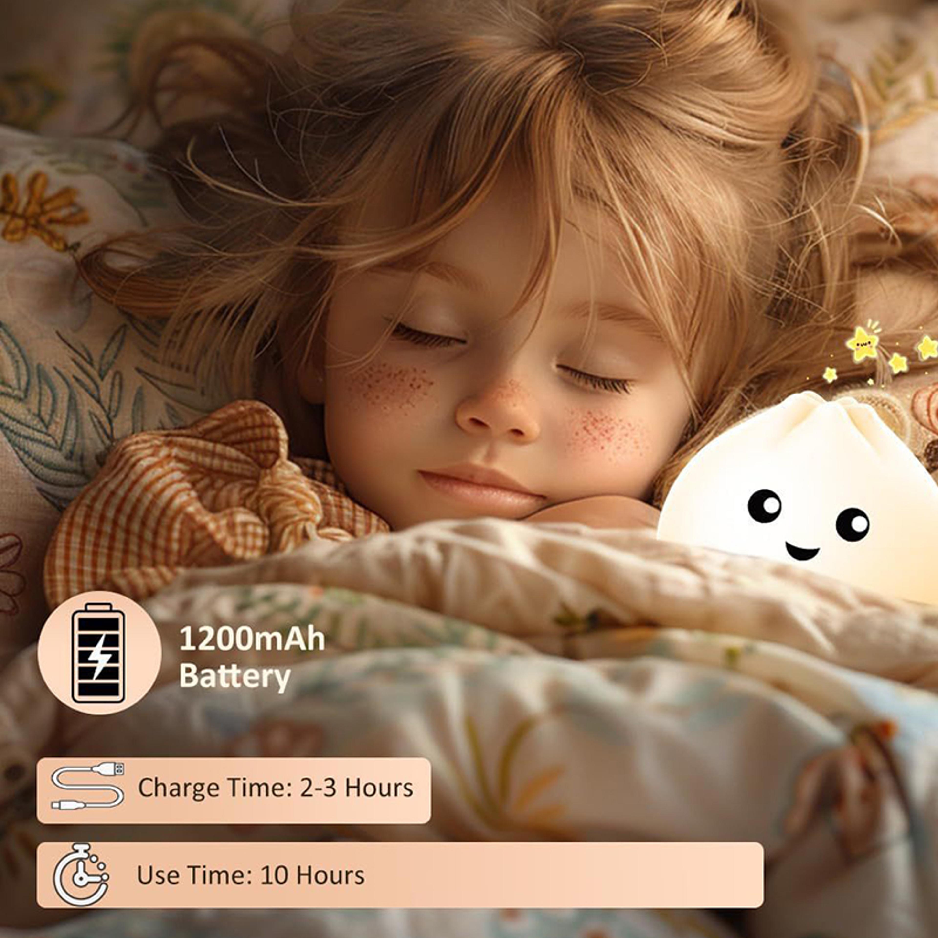 Cute Silicone Night Light Rechargeable Kids Bedside Lamp Soft Touch LED Ambient Light 5