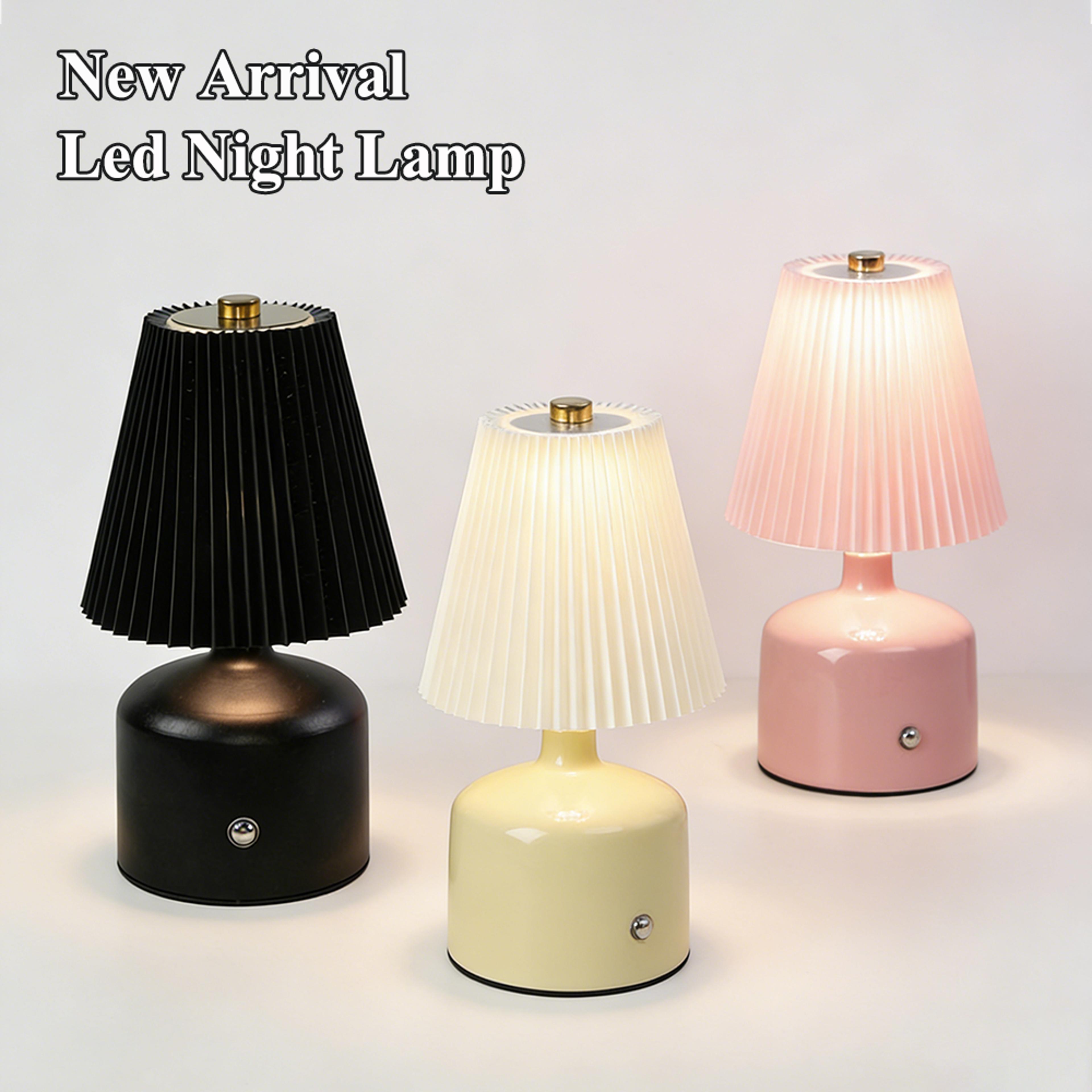 Rechargeable Bedside Lamp With Touch Control Dimmable LED Desk Light Fabric Night Light 2