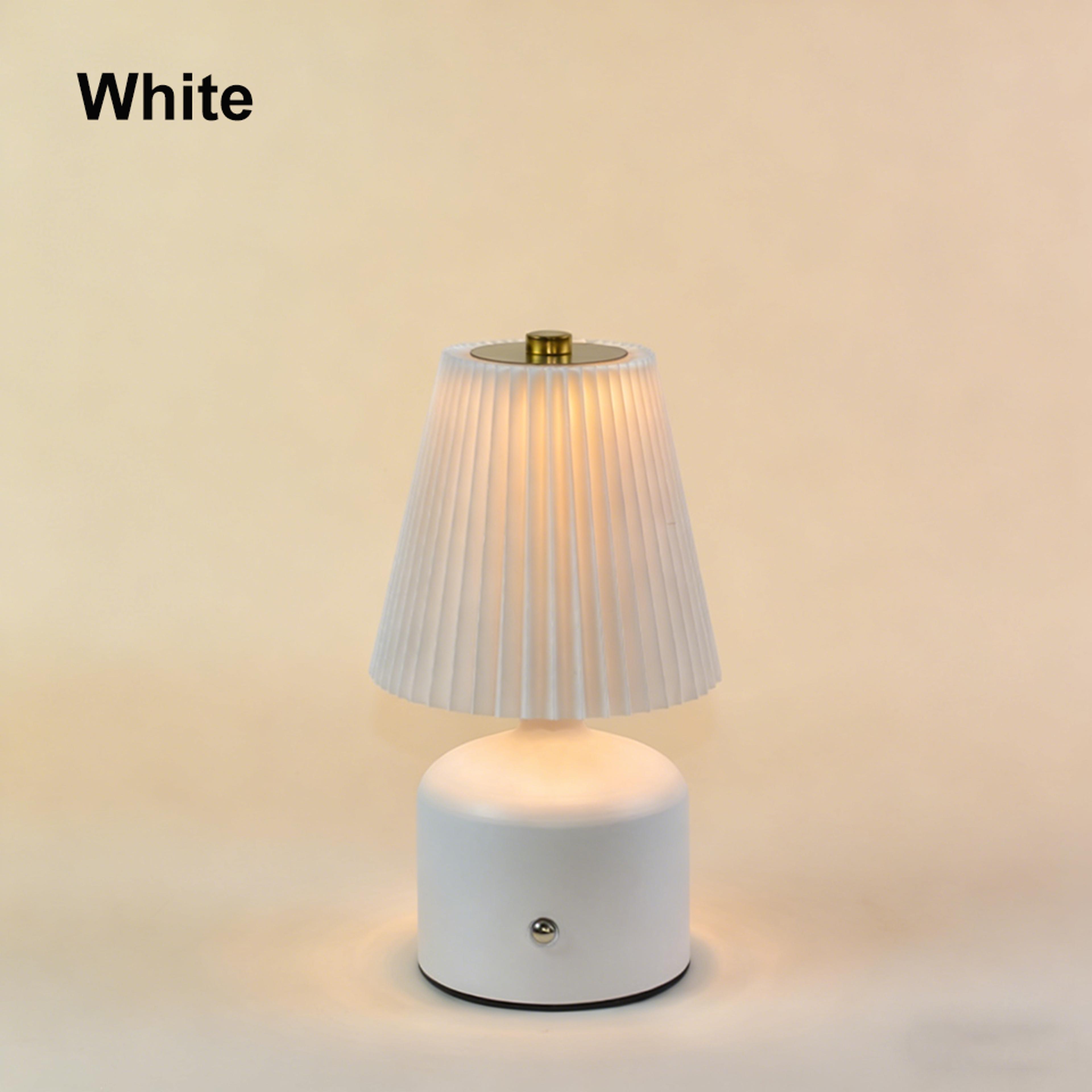 Rechargeable Bedside Lamp With Touch Control Dimmable LED Desk Light Fabric Night Light 3