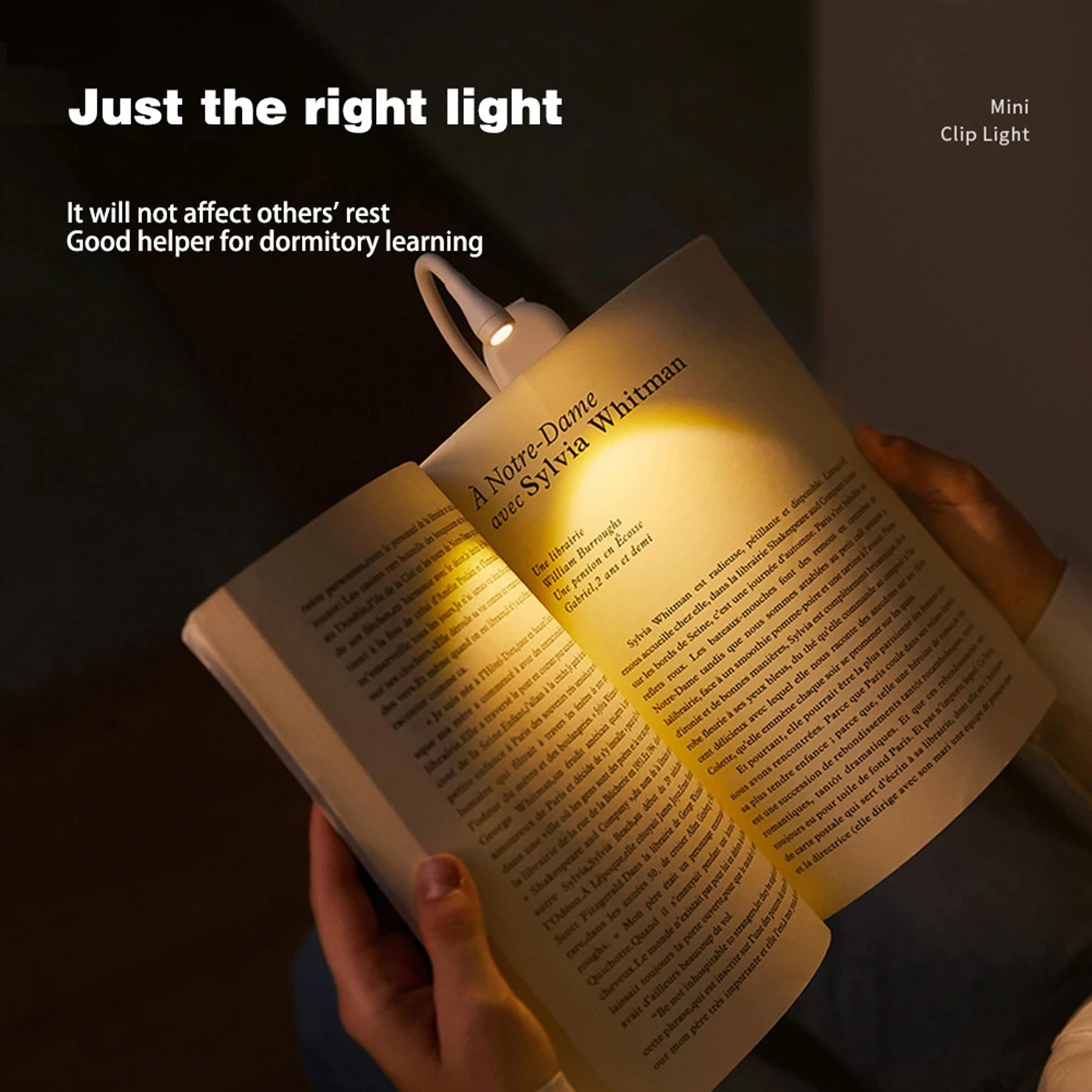 Rechargeable LED Book Light Clip On Reading Lamp With 3 Brightness Levels For Bed Travel And Study 1