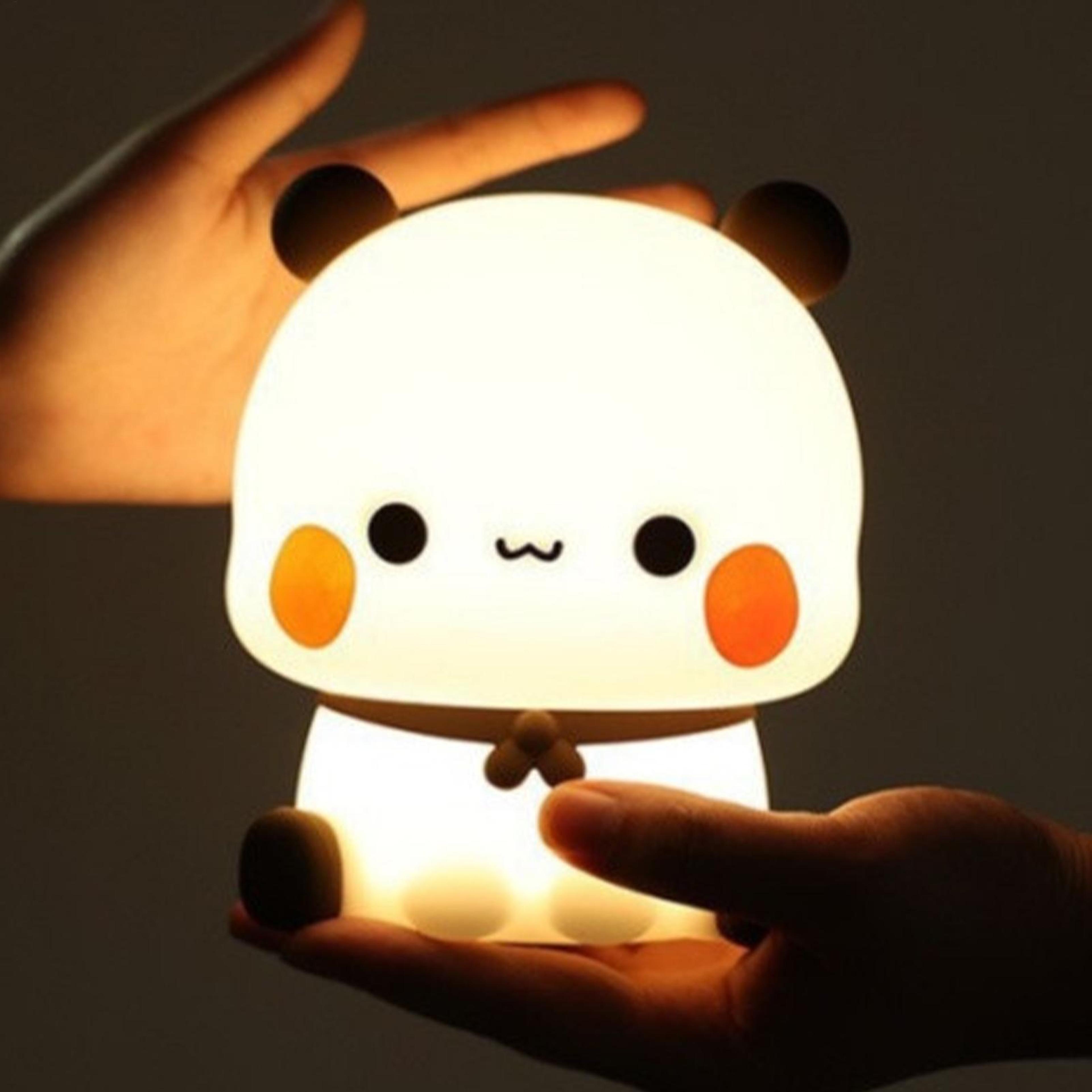 Cute Bear Night Light Rechargeable Silicone Bedside Lamp For Kids Nursery Bedroom Decor 1