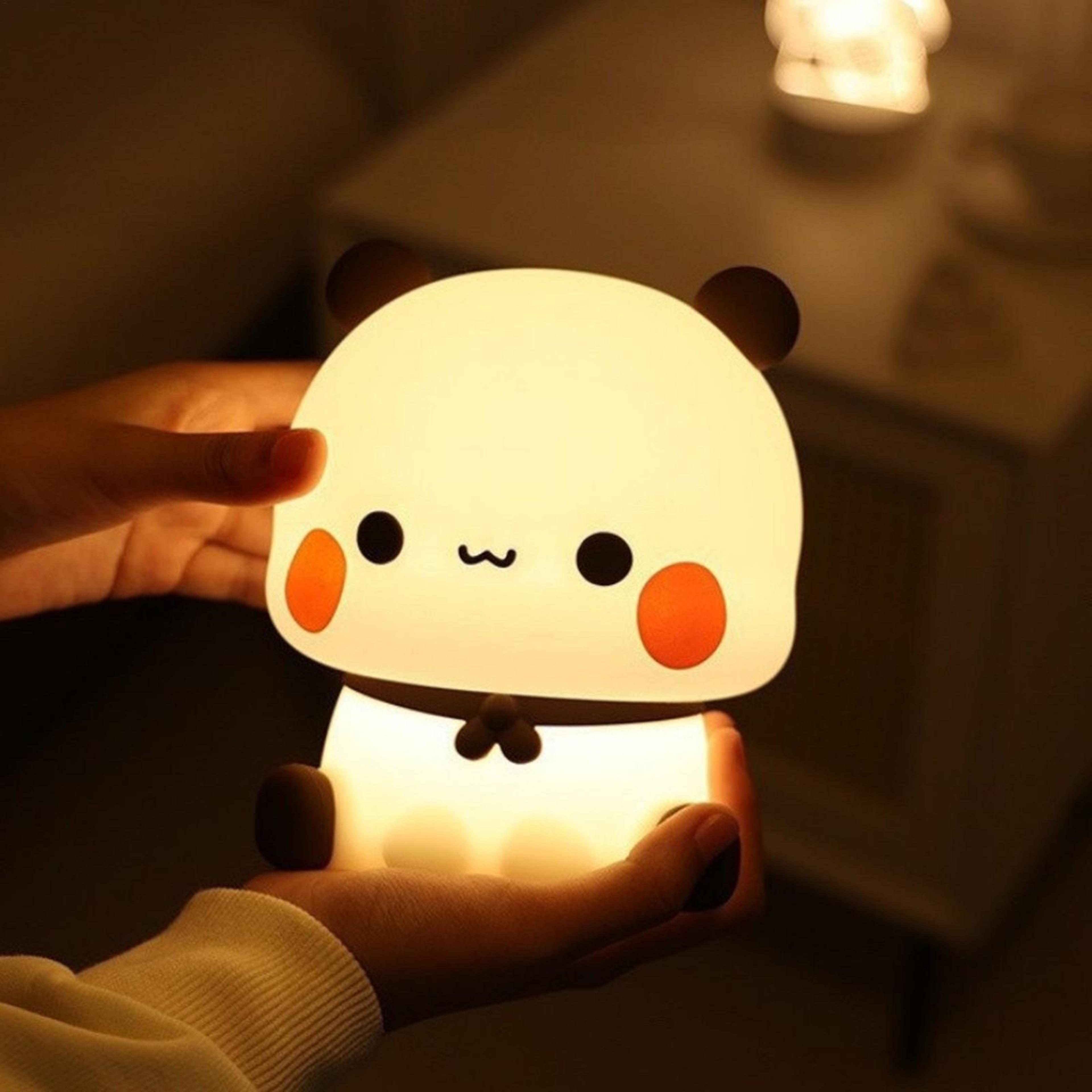 Cute Bear Night Light Rechargeable Silicone Bedside Lamp For Kids Nursery Bedroom Decor 3
