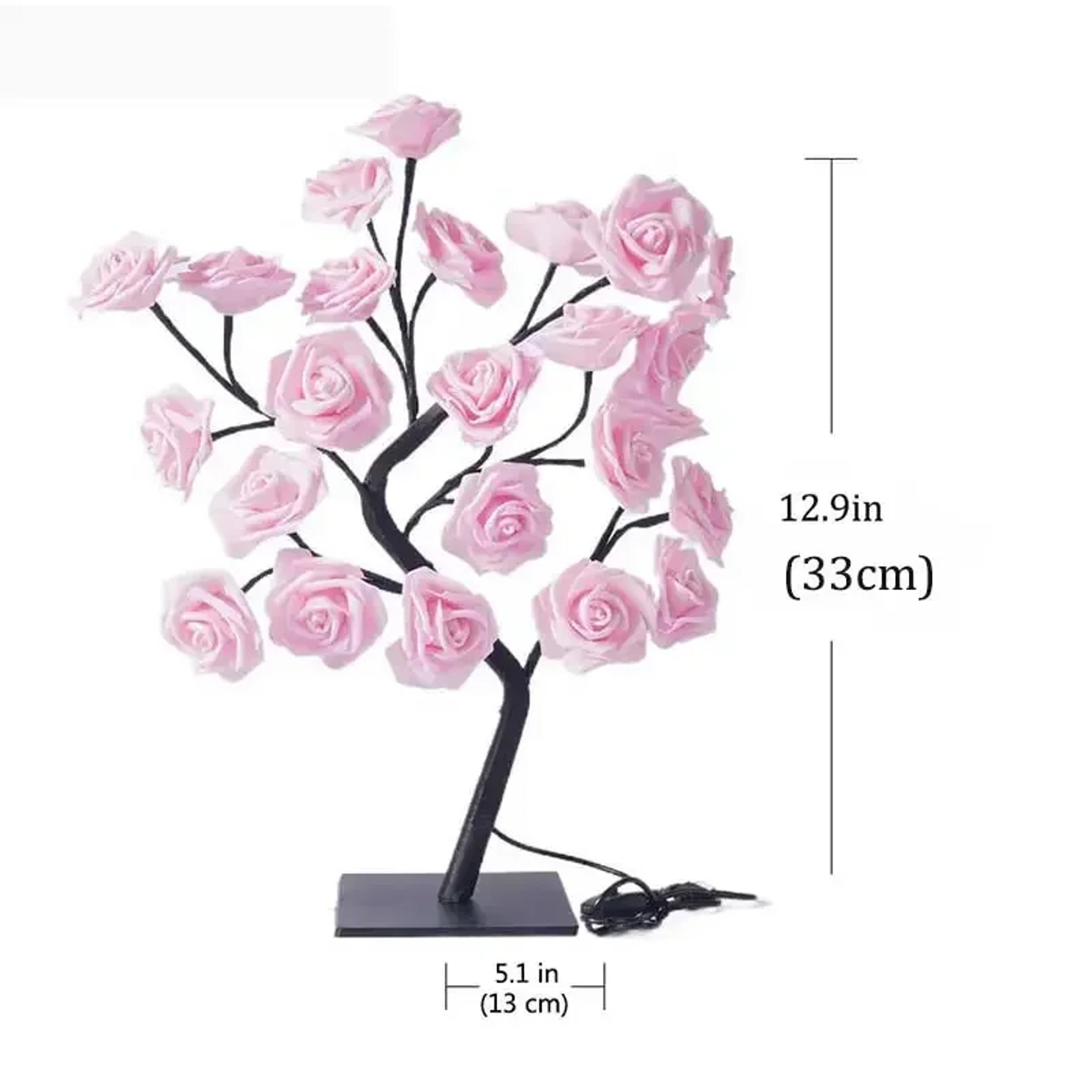 24 LED Rose Tree Lamp USB Rose Table Lamp Romantic Wedding Bedroom Night Light Gift 4