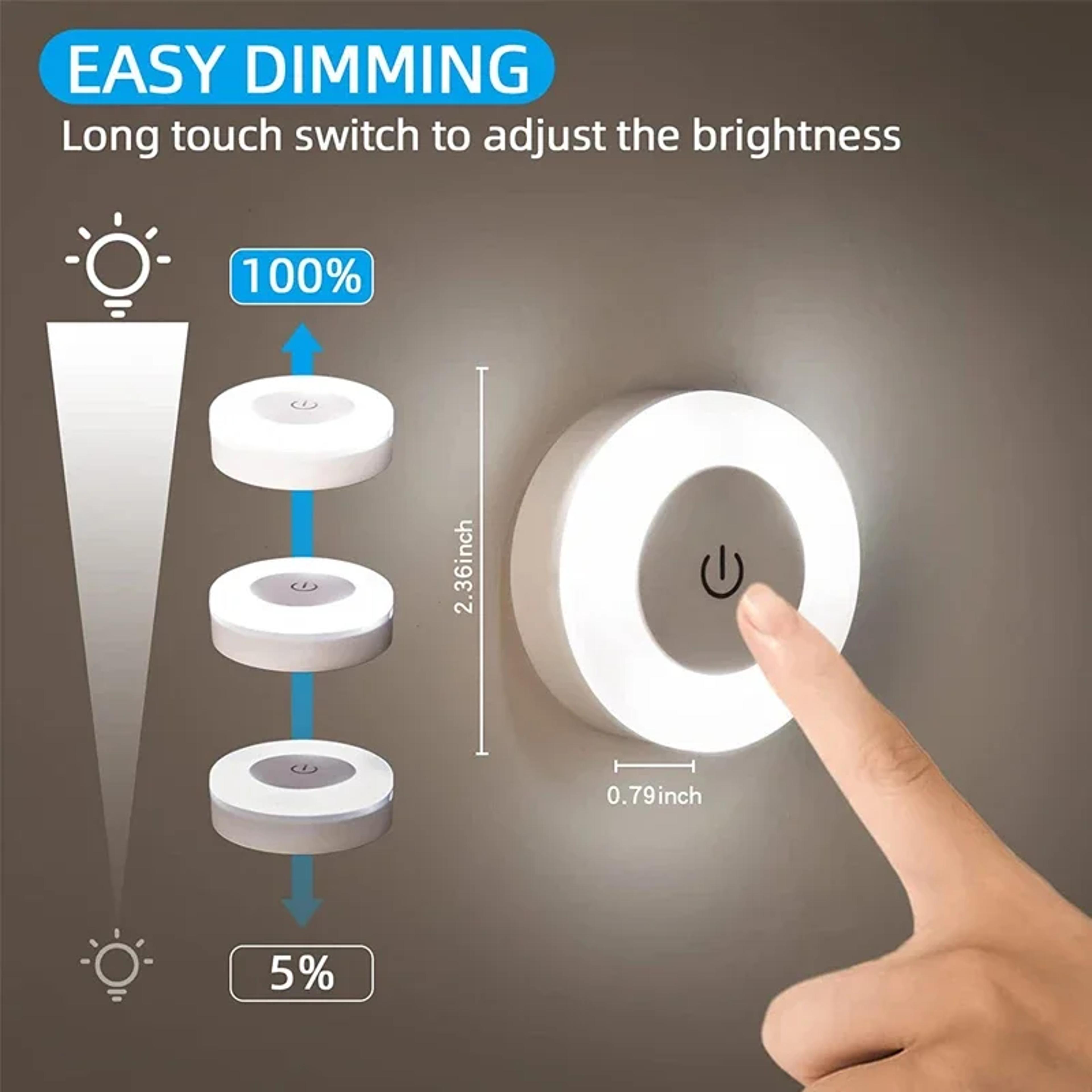 Portable USB Rechargeable Night Light Magnetic Touch Sensor LED Lamp For Bedroom Kitchen Wardrobe 2