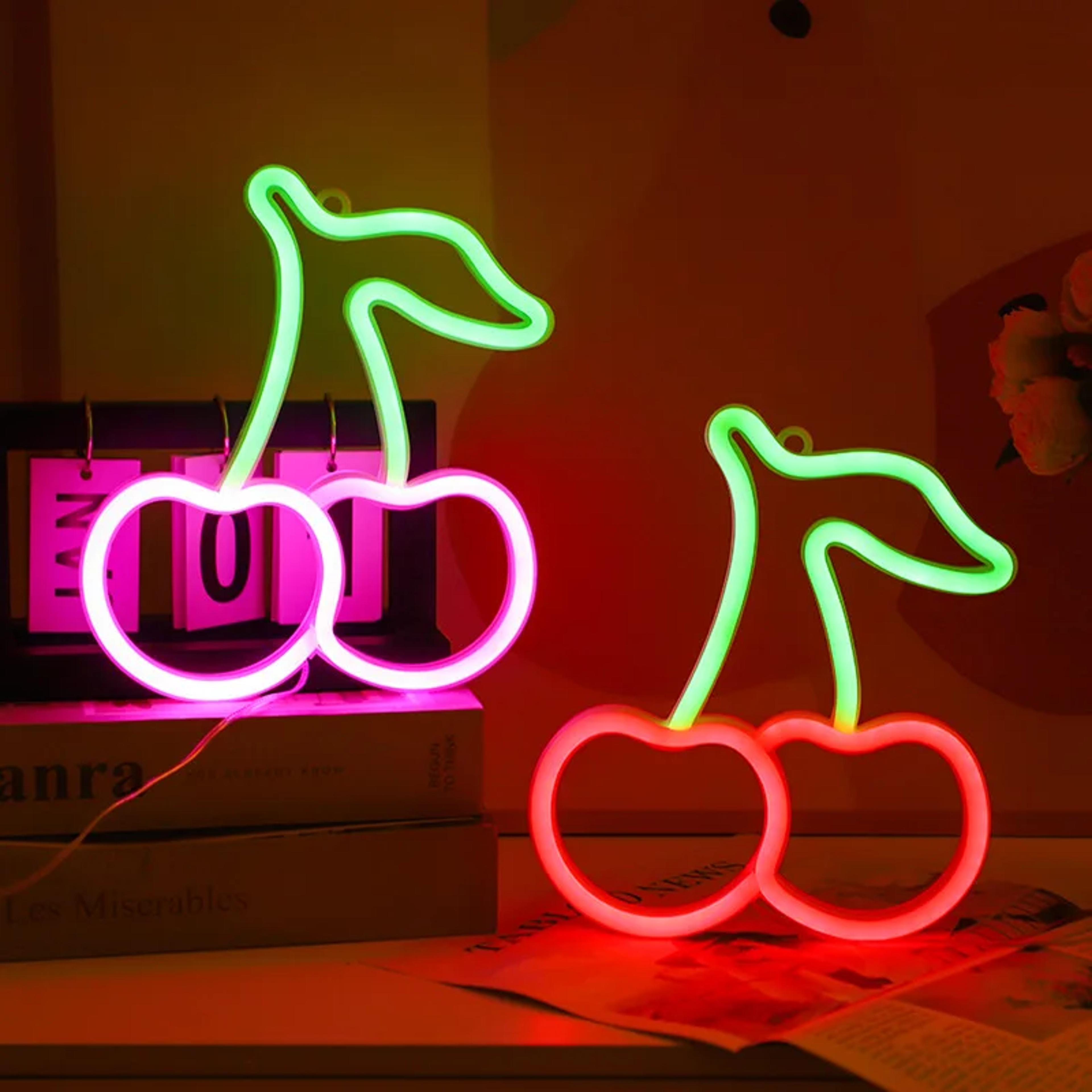 Cherry LED Neon Light Cute Fruit Neon Wall Decor For Kids Room Bedroom Restaurant Bar 0