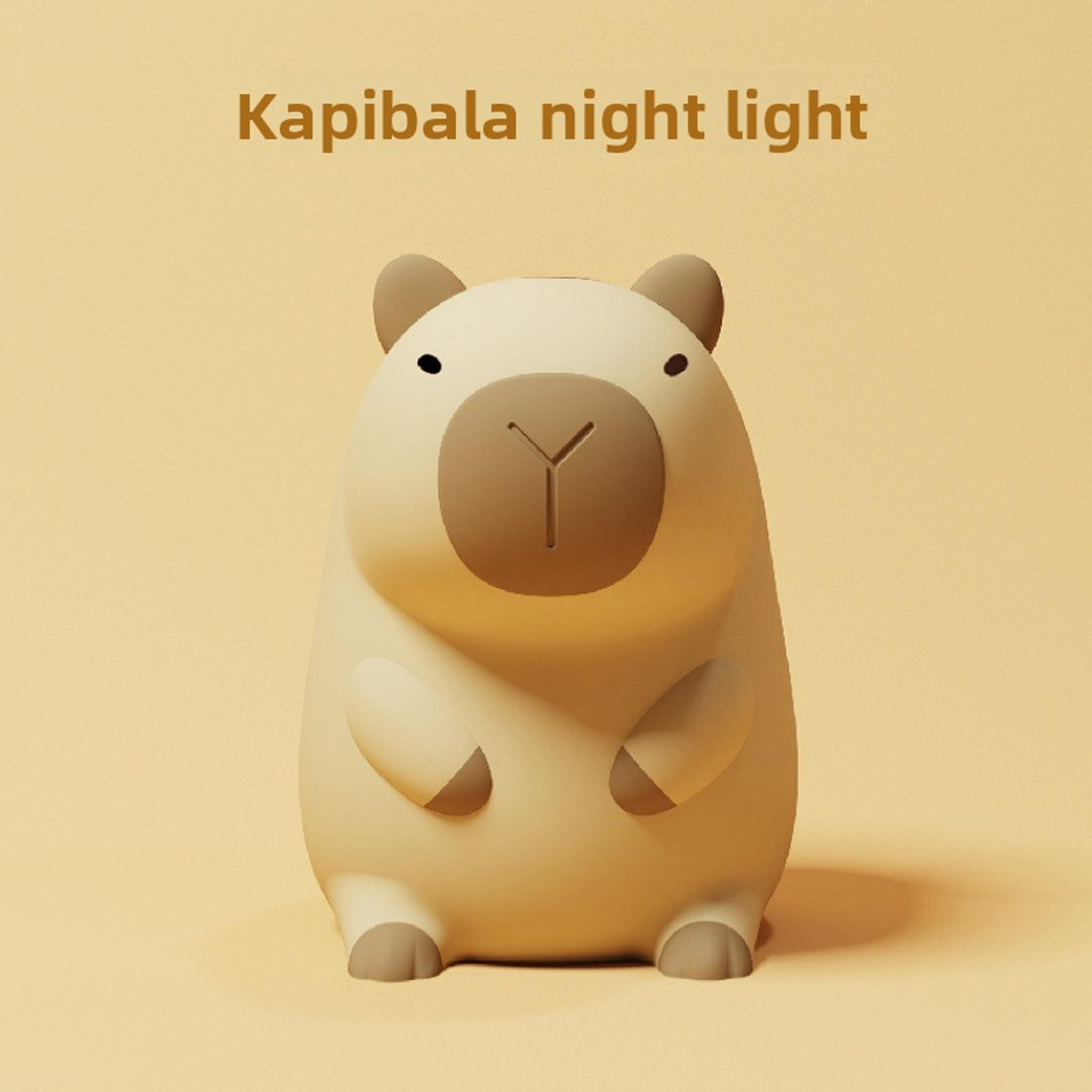 Cute Capybara Night Light Dimmable Battery Operated Kids Bedside Lamp For Nursery And Bedroom 3