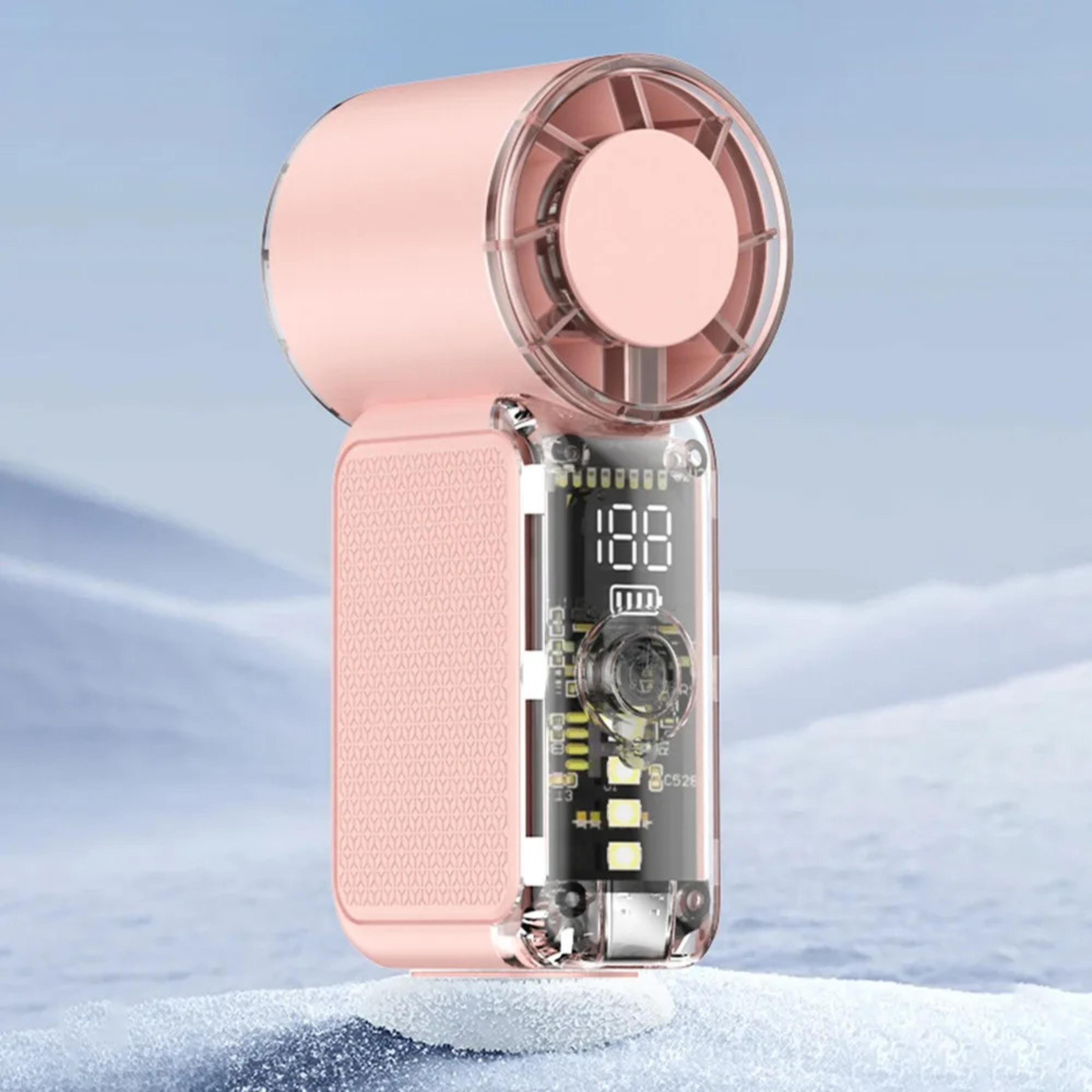 Portable Handheld Fan USB Rechargeable Mini Turbo Fan With LED Display Pocket Cooling Fan 7