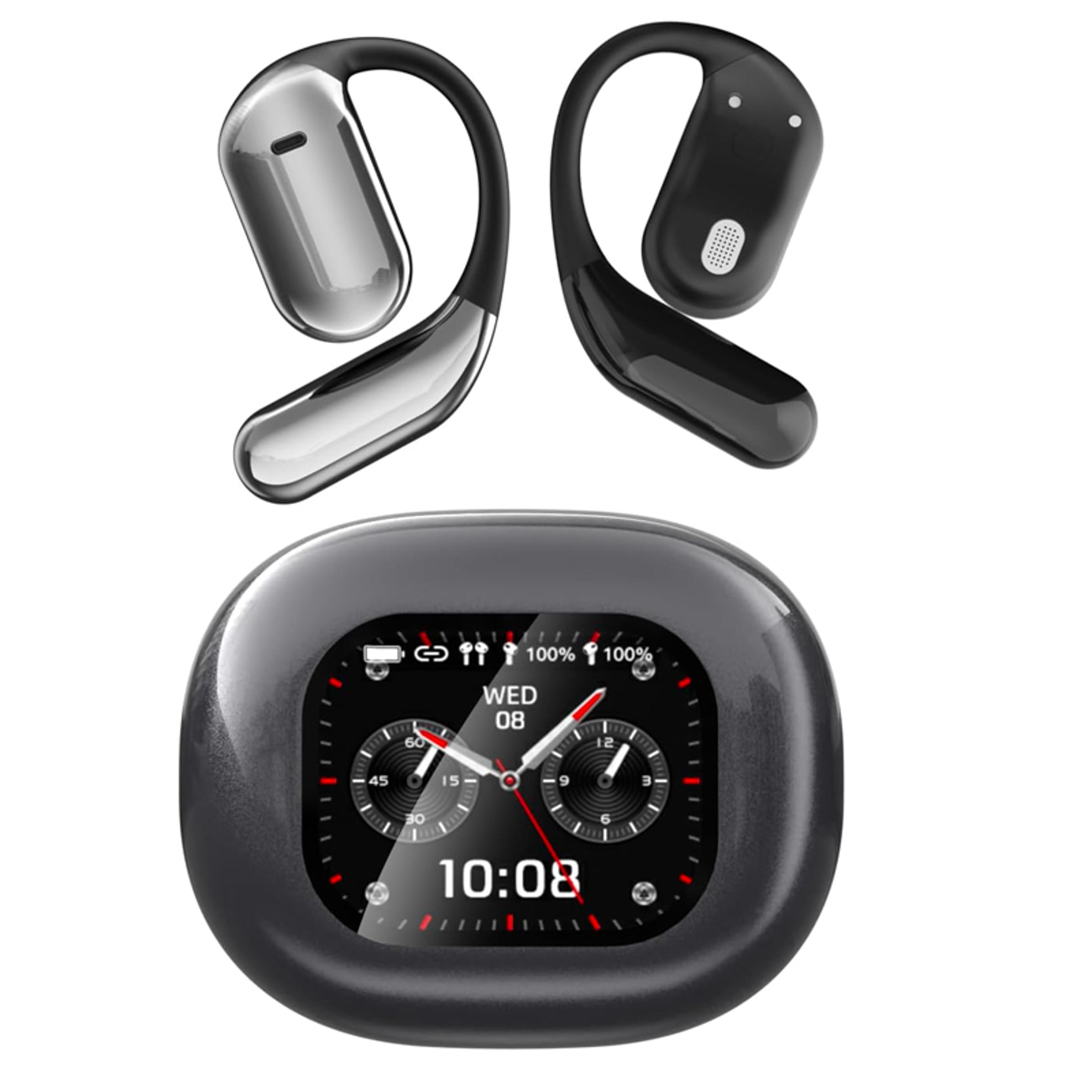 ai translation earbuds with lcd touch screen, 144 languages, real time translator & wireless bluetooth earbuds