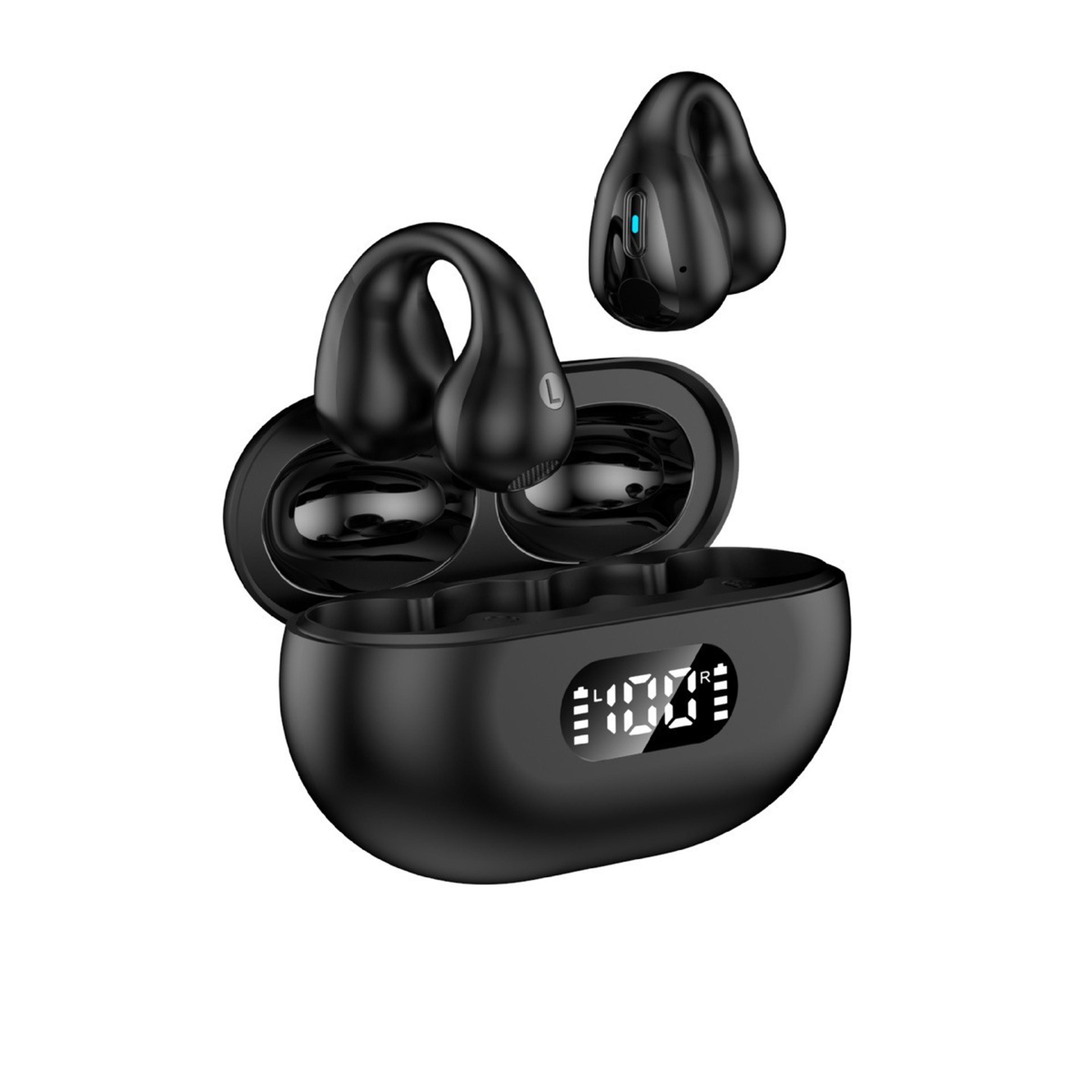 Open Ear Bone Conduction Earbuds Bluetooth Ear Clip Headphones With Digital Display 7