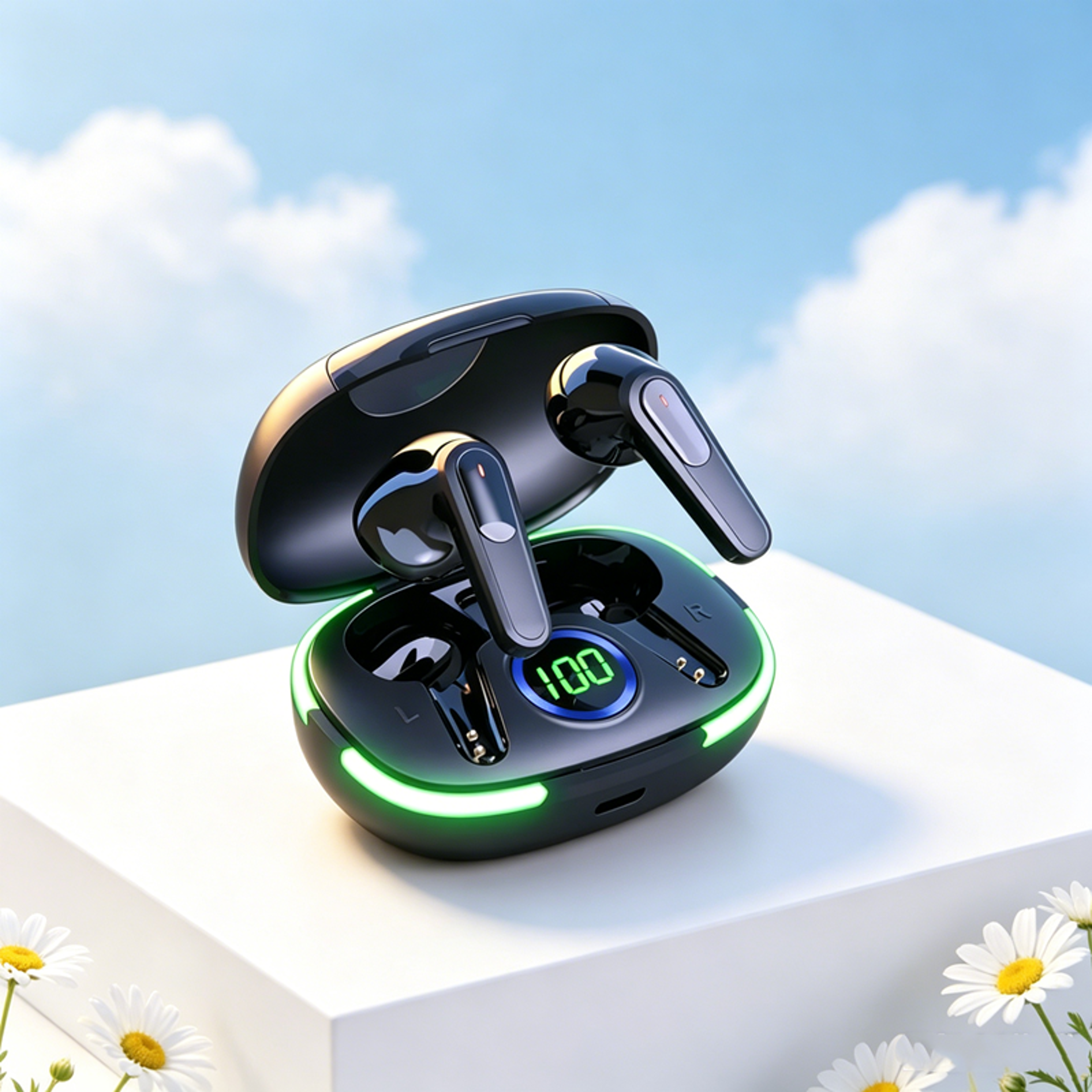 bluetooth earbuds wireless earphones tws sports headphones with touch control & microphone