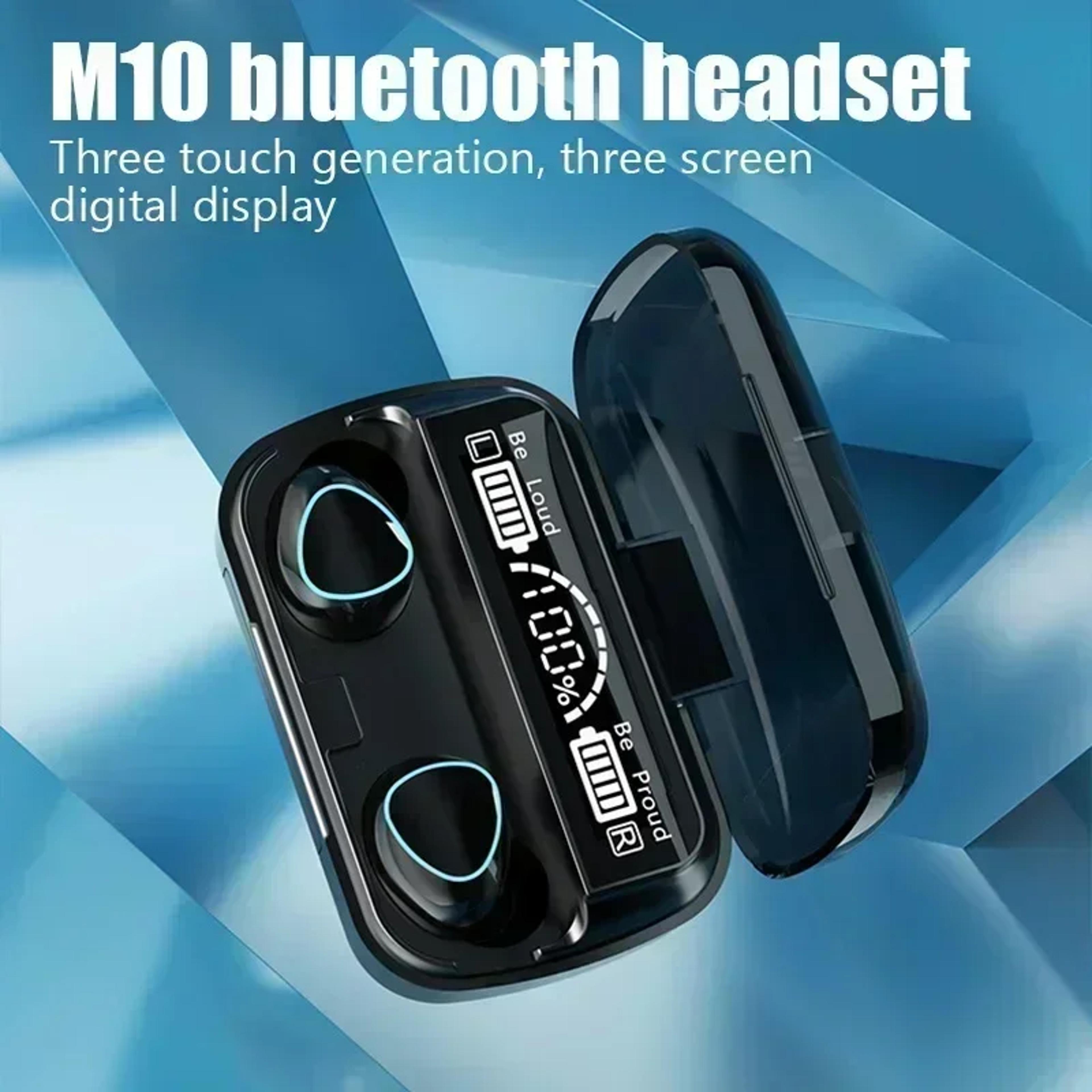 M10 Bluetooth Earbuds With LED Display Charging Case Waterproof Wireless Gaming Headset 3