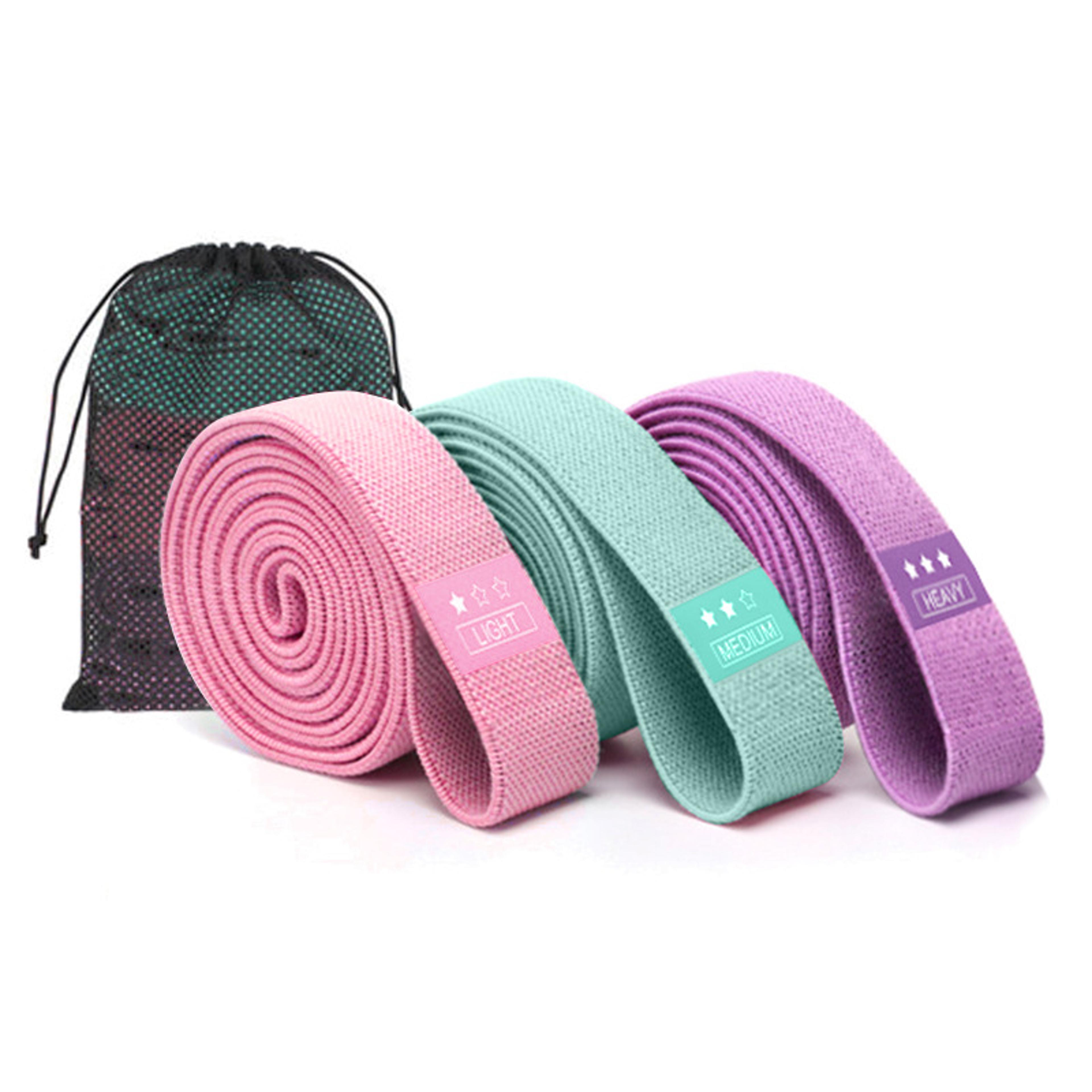 FlexFit Fabric Resistance Bands Set For Glute Hip  Leg Strength Training 6