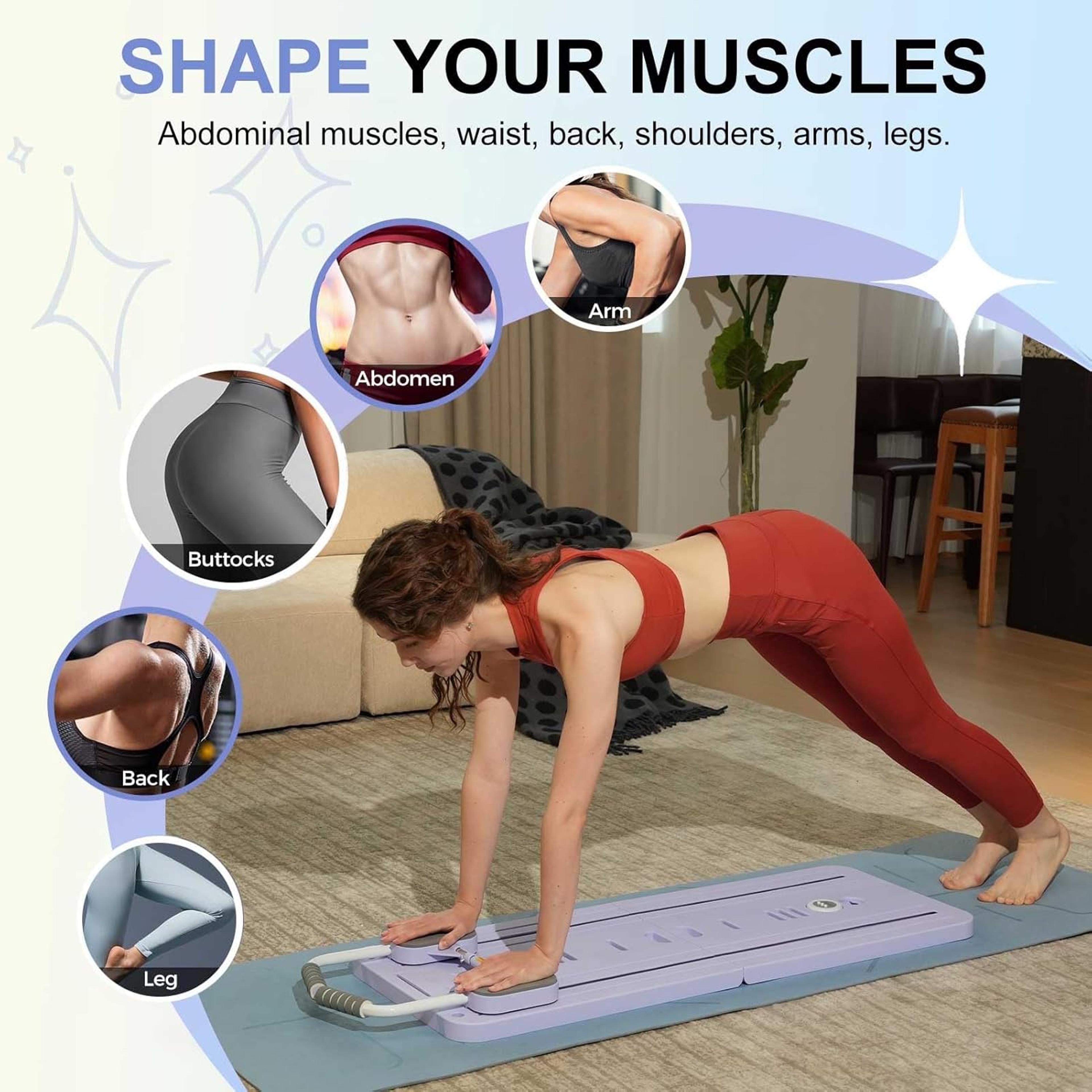 CoreFlex Pilates Board With Resistance Bands For Full Body Home Gym Workout 1