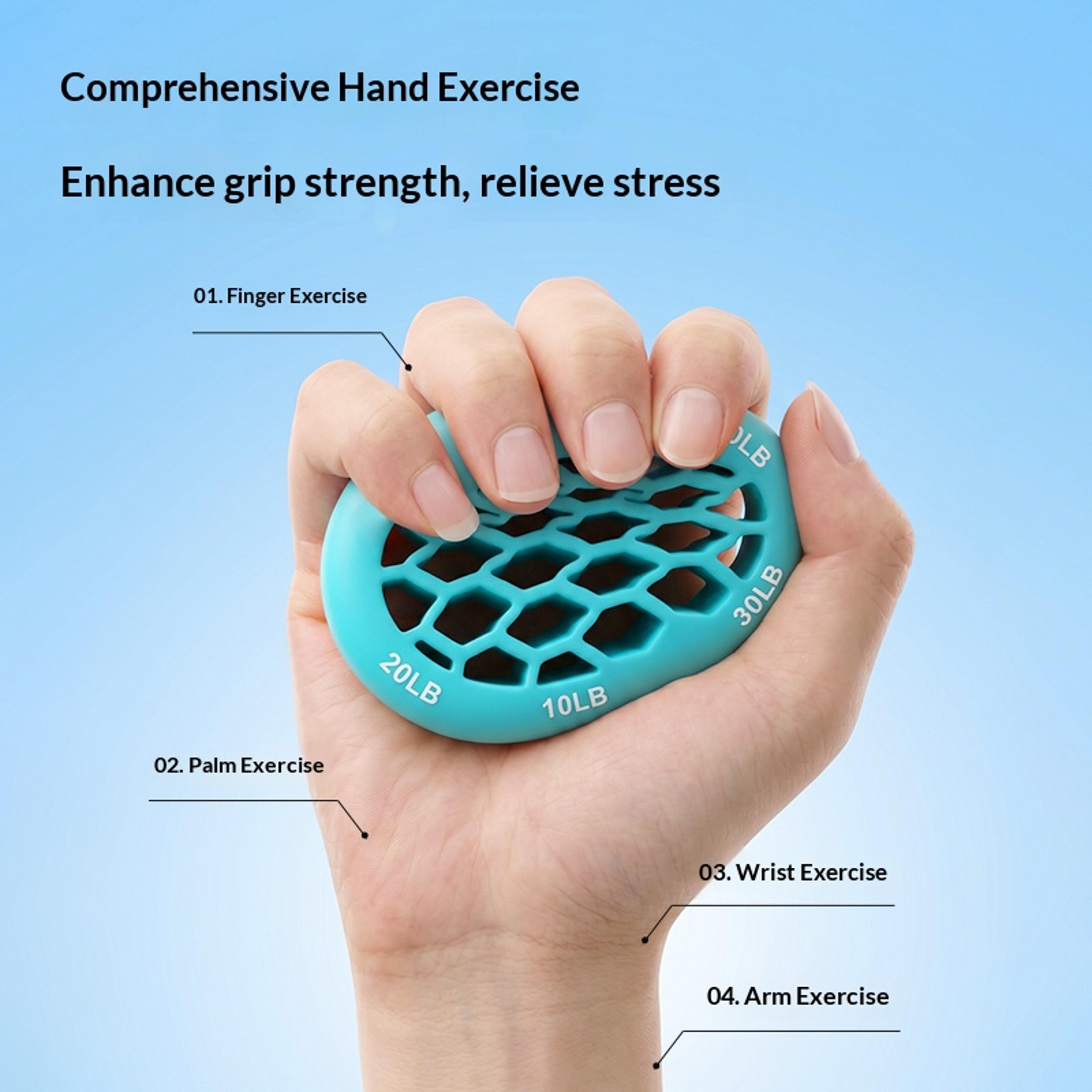PowerFlex Hand Grip Strengthener Ring 10 To 60LB Adjustable Silicone Finger Exerciser For Fitness   3
