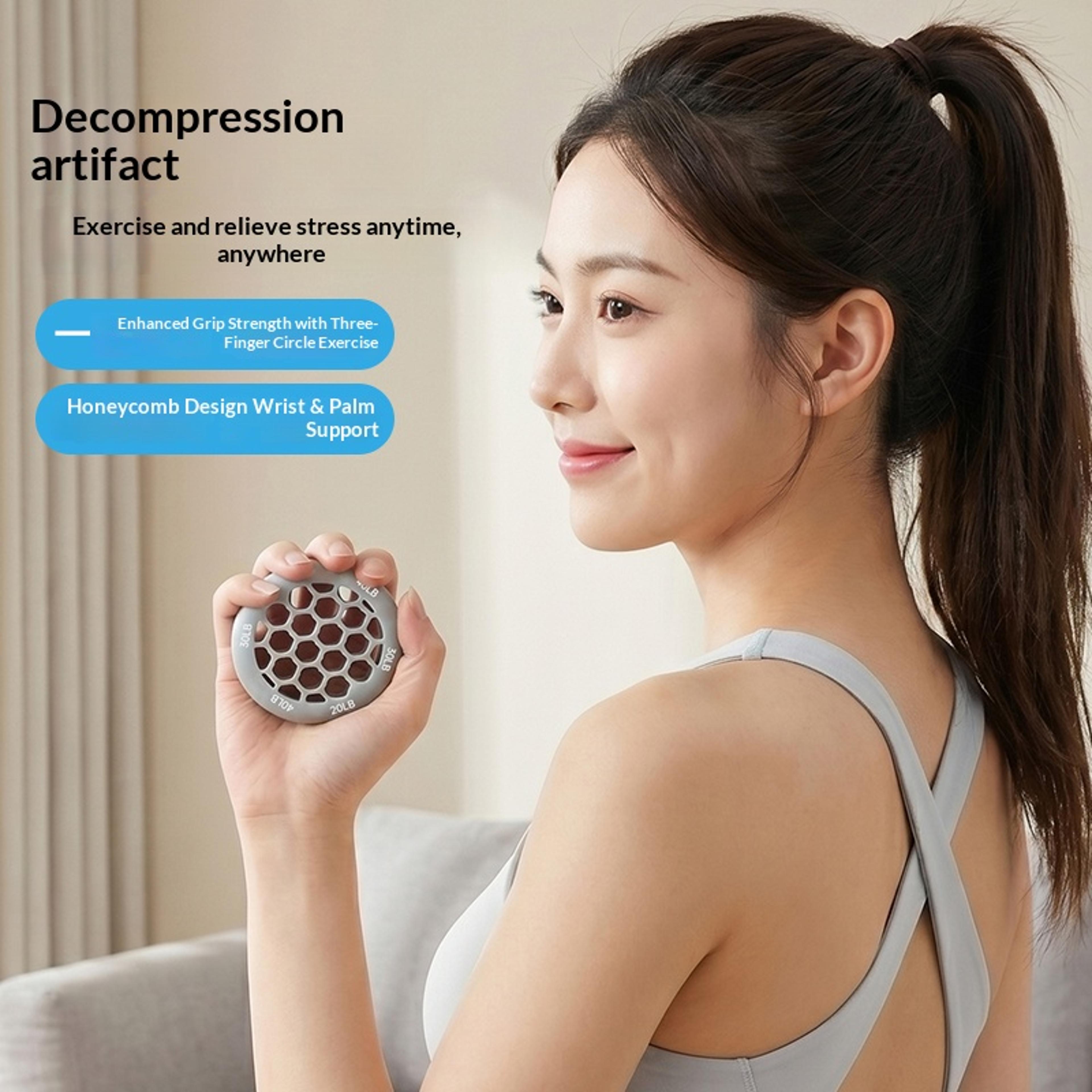 PowerFlex Hand Grip Strengthener Ring 10 To 60LB Adjustable Silicone Finger Exerciser For Fitness   5