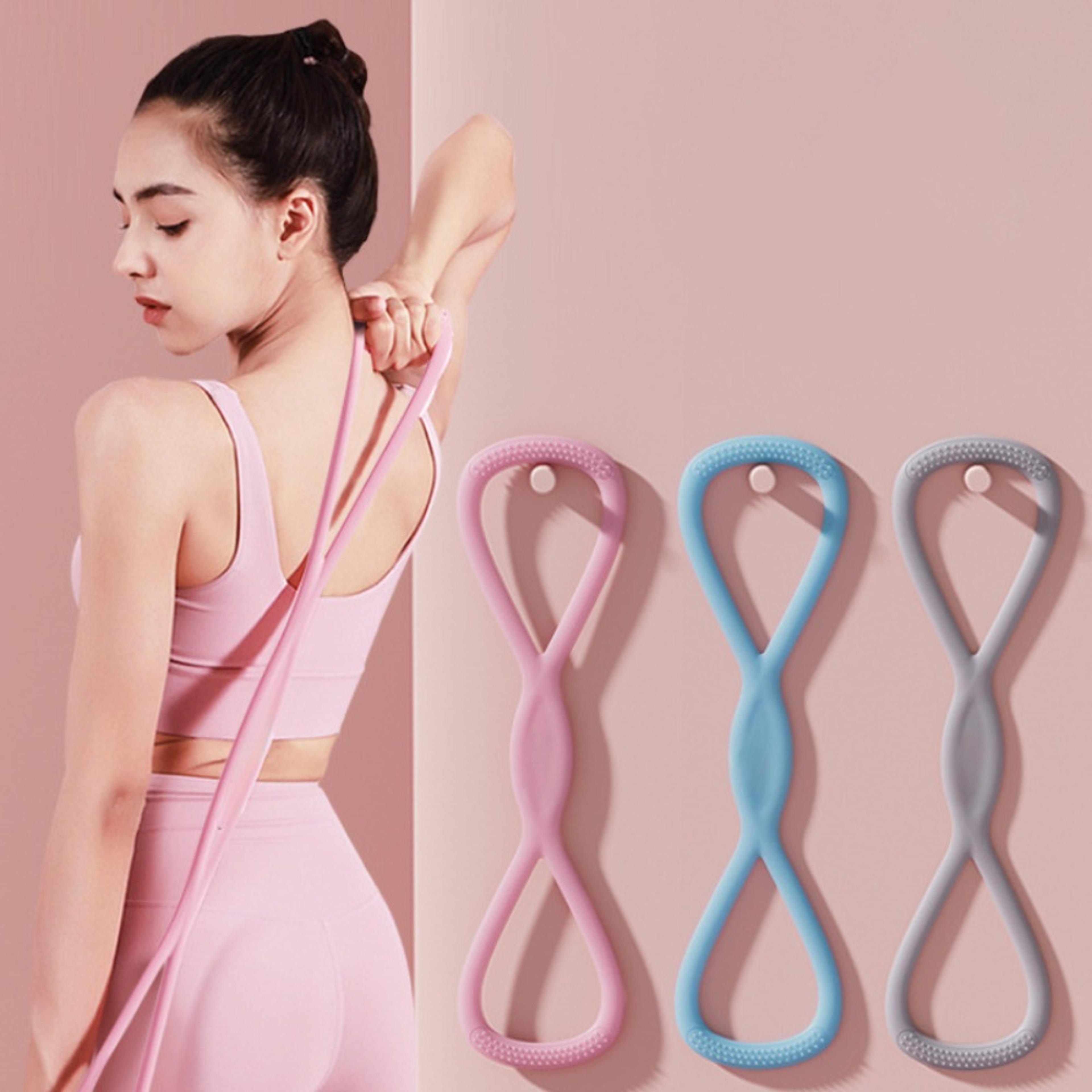 figure 8 resistance band for home fitness soft silicone yoga exercise band