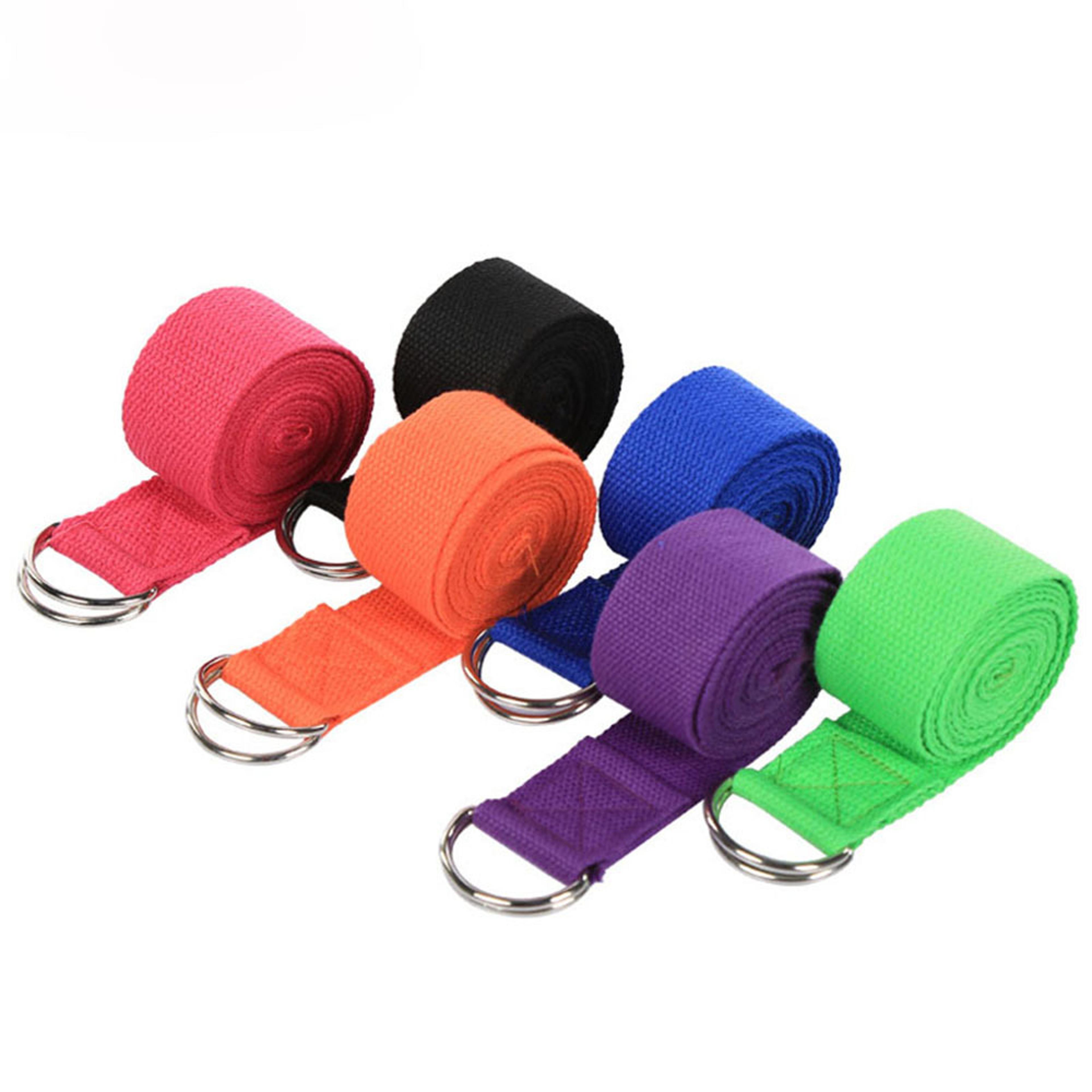 FlexStretch Yoga Strap With Adjustable D Ring Buckle For Yoga Pilates  Stretching 8