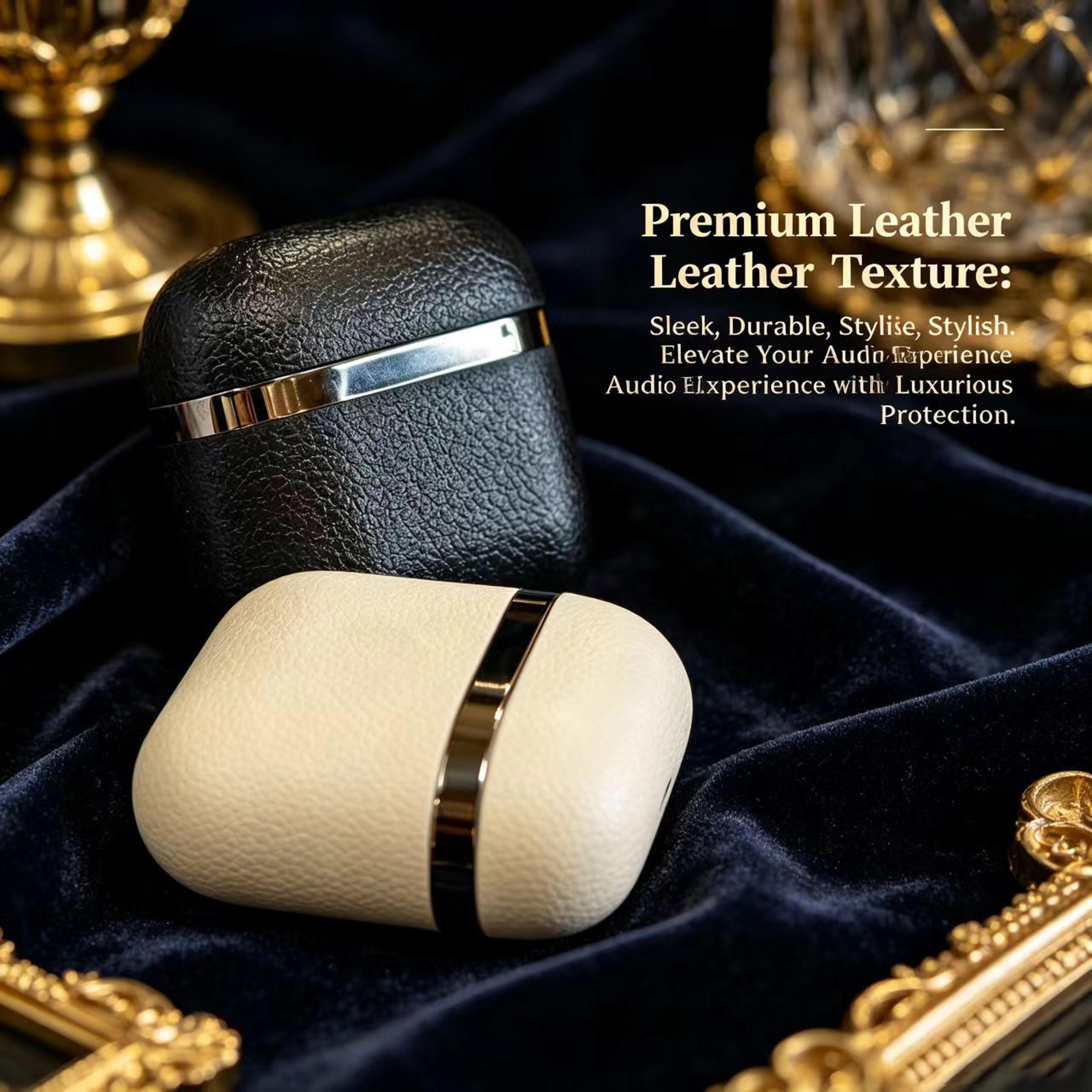 Leather Case Bluetooth Earbuds With HiFi Stereo Sound Touch Control  24H Playtime 3