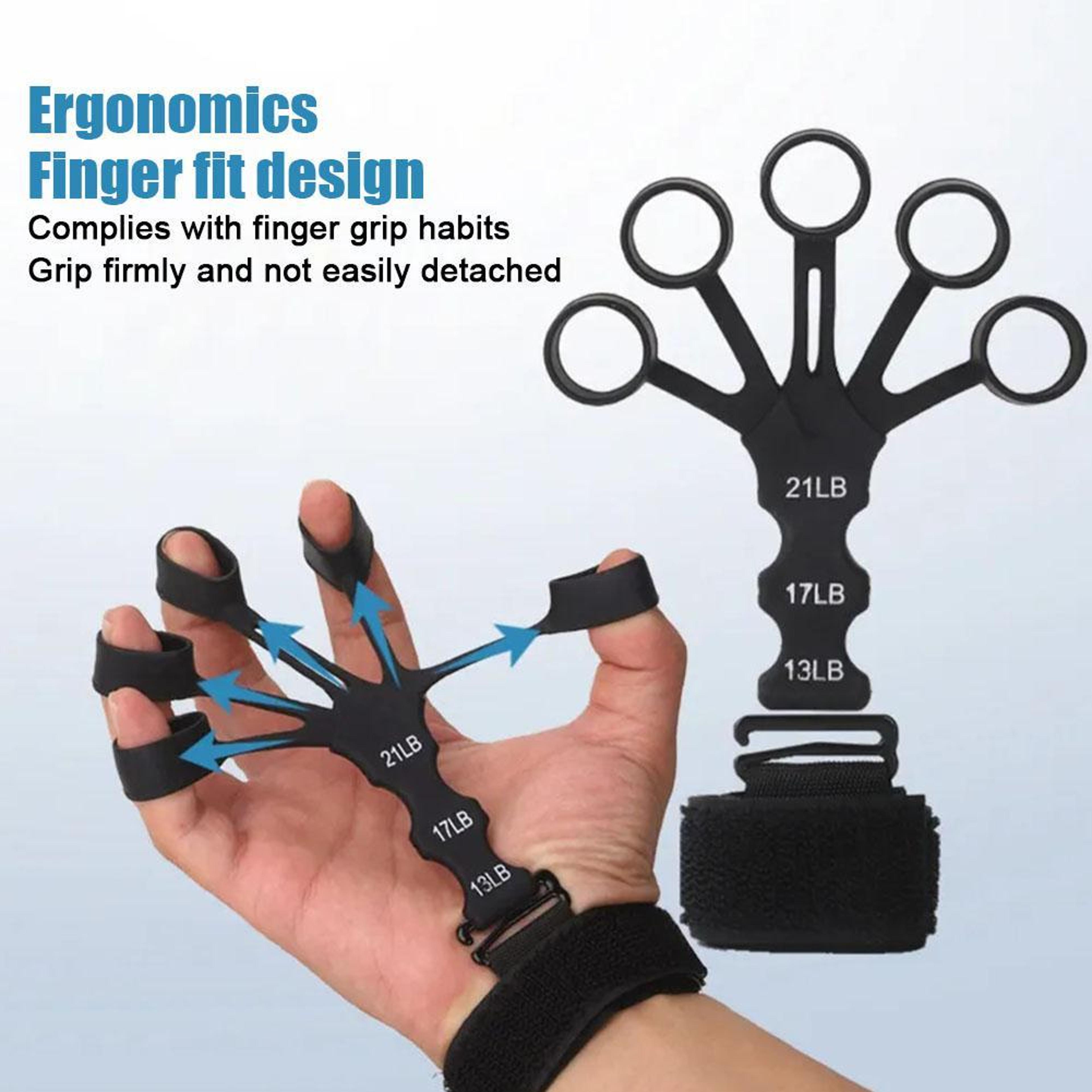 PowerFlex Hand Grip Strengthener  Finger Exerciser Adjustable Forearm Trainer For Grip And Wrist Re 1
