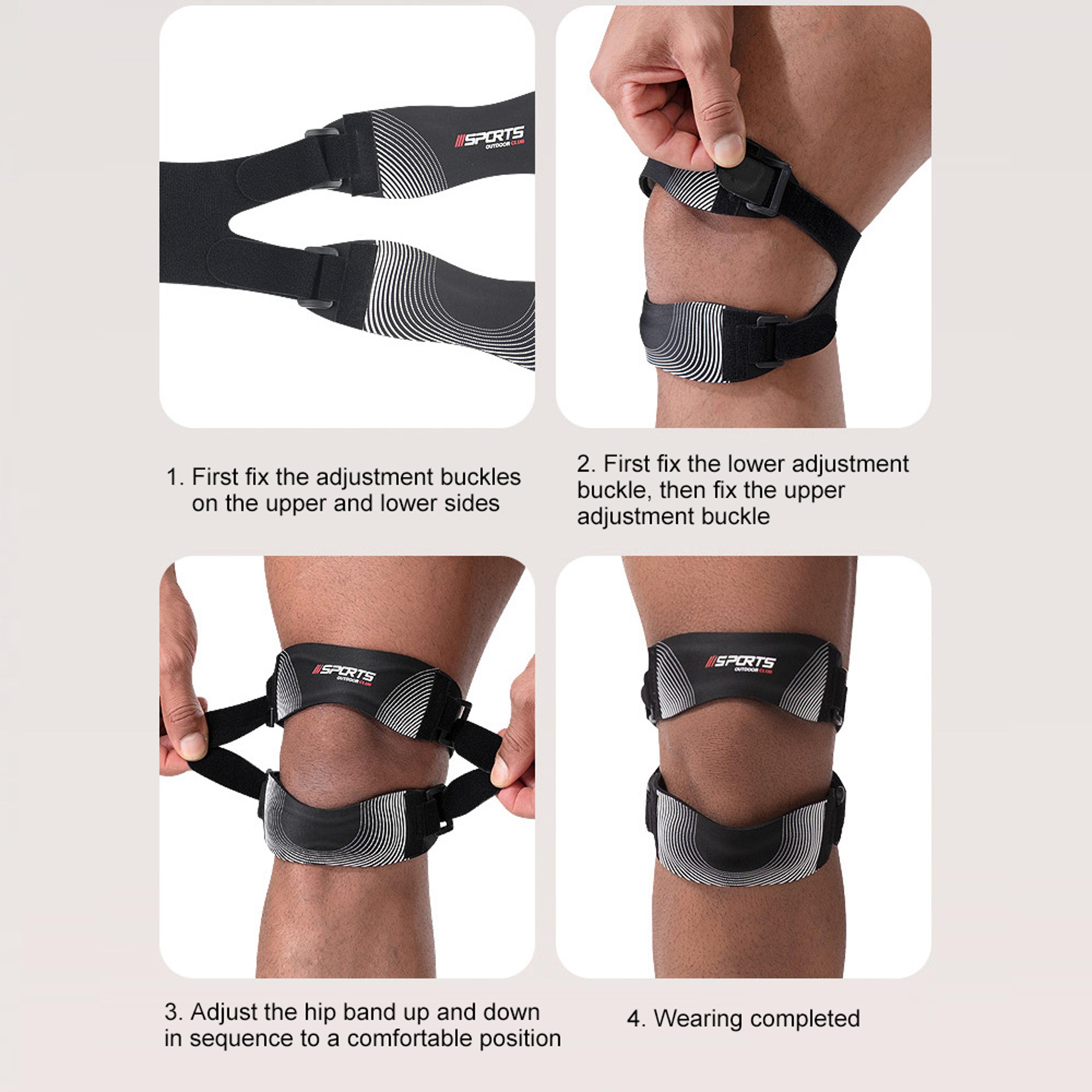 Adjustable Knee Brace For Pain Relief With Patella Support Strap  Dual Silicone Stabilizers 3