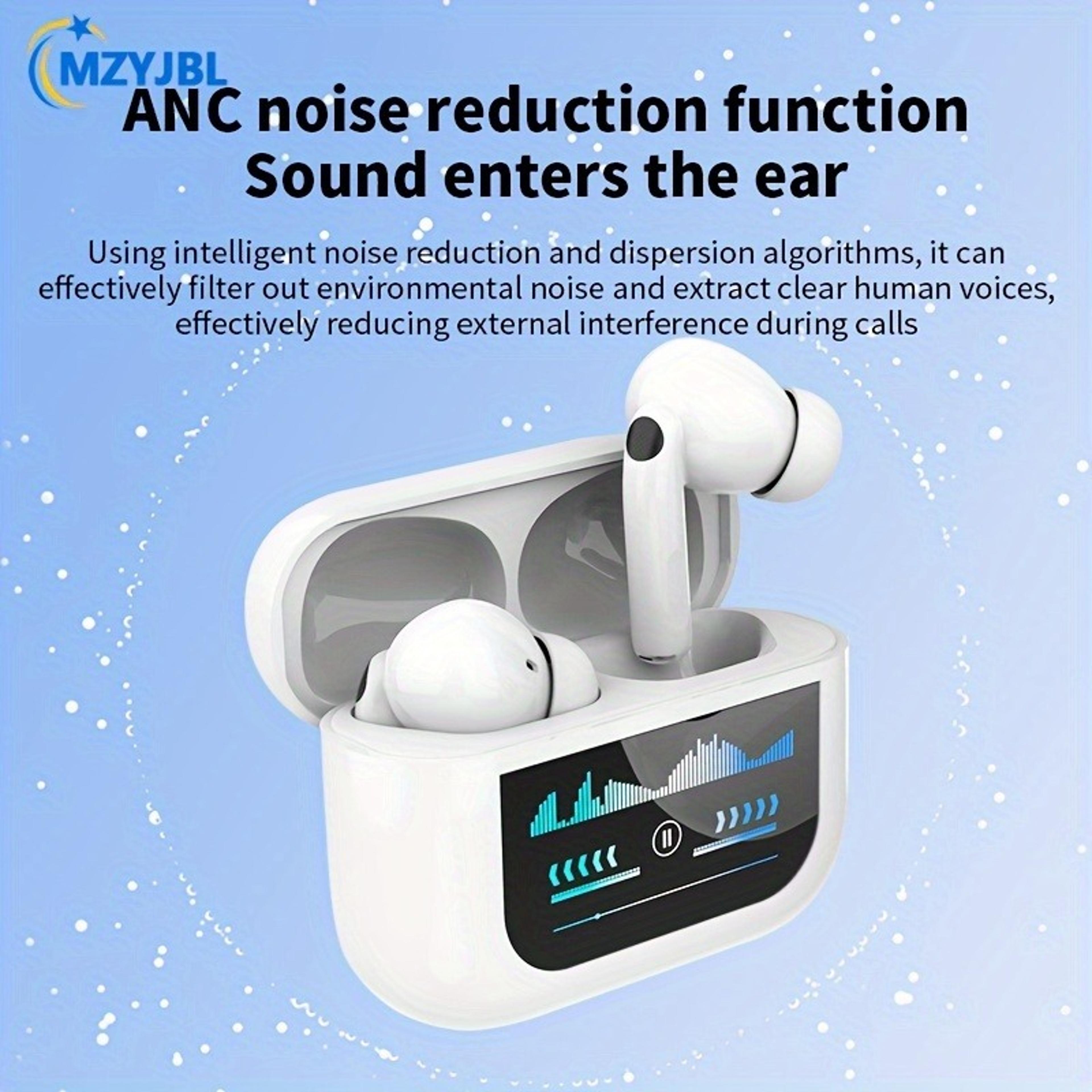 YX30 ANC Wireless Earbuds With LED Touch Display Bluetooth 54 Noise Cancelling Headphones 3