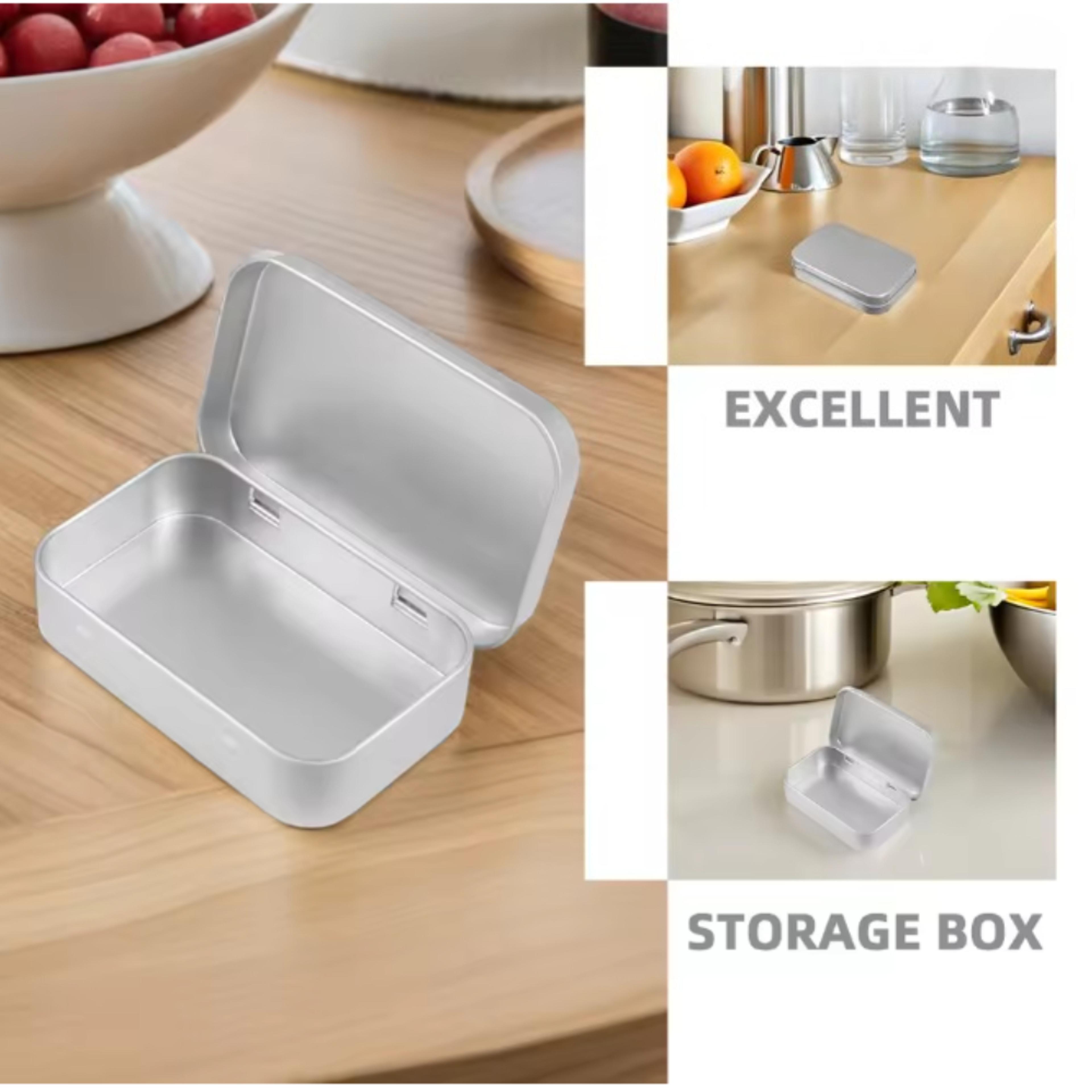 Mini Metal Tin Box With Hinged Lid Portable Small Storage Organizer 3