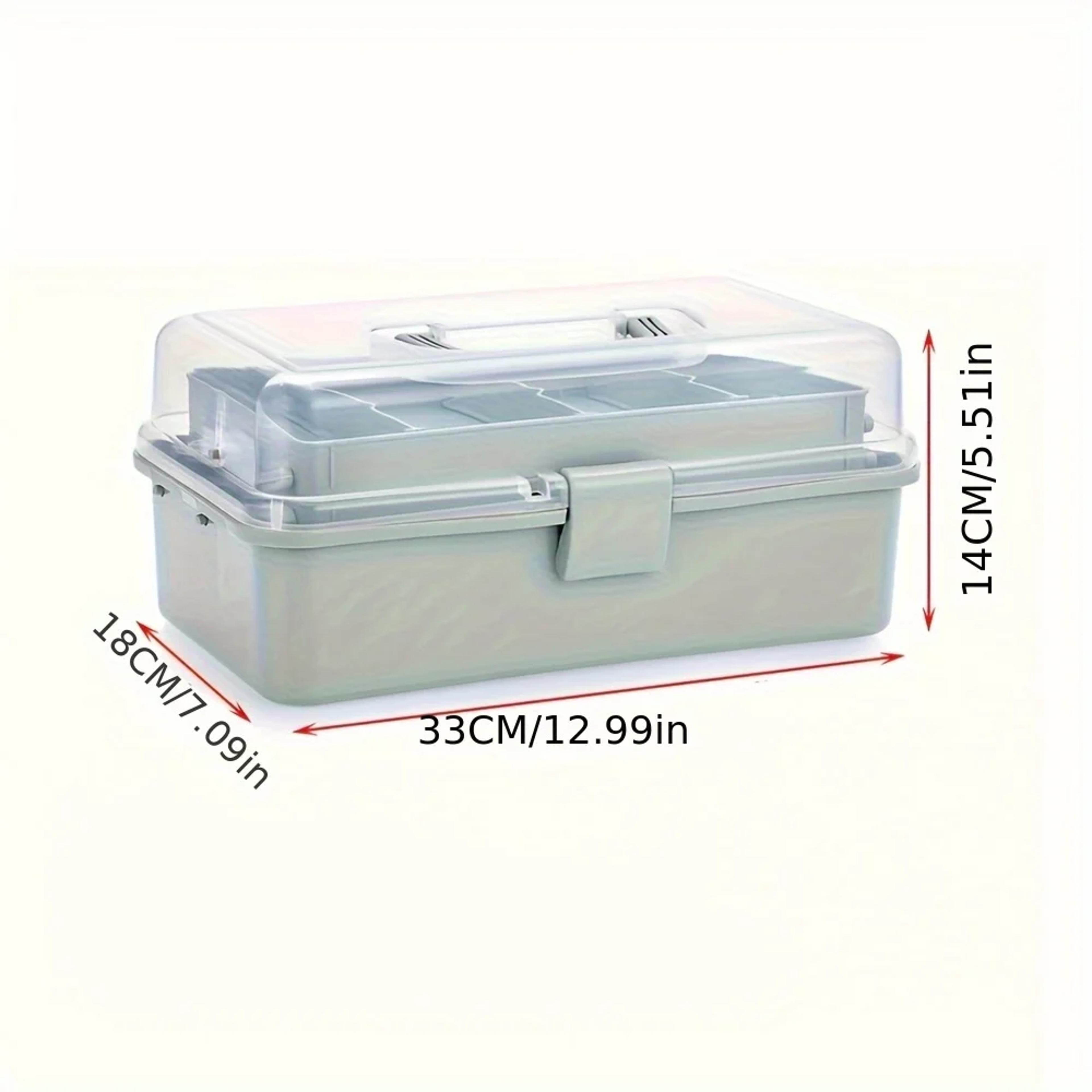 3 Layer Craft Organizer Box With Adjustable Dividers And Portable Handle 4