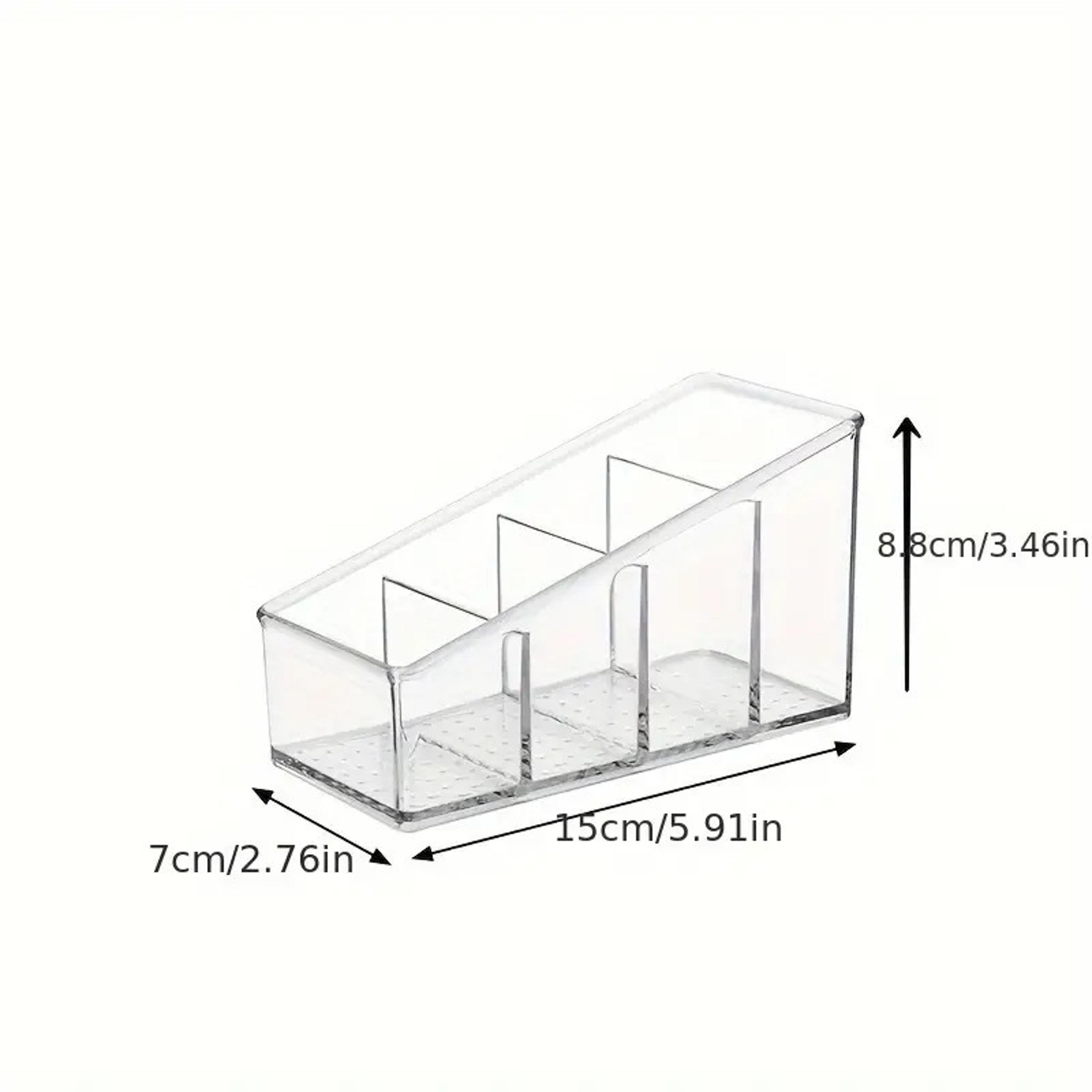 4 Compartment Clear Remote Control Holder And Multipurpose Desk Organizer 4