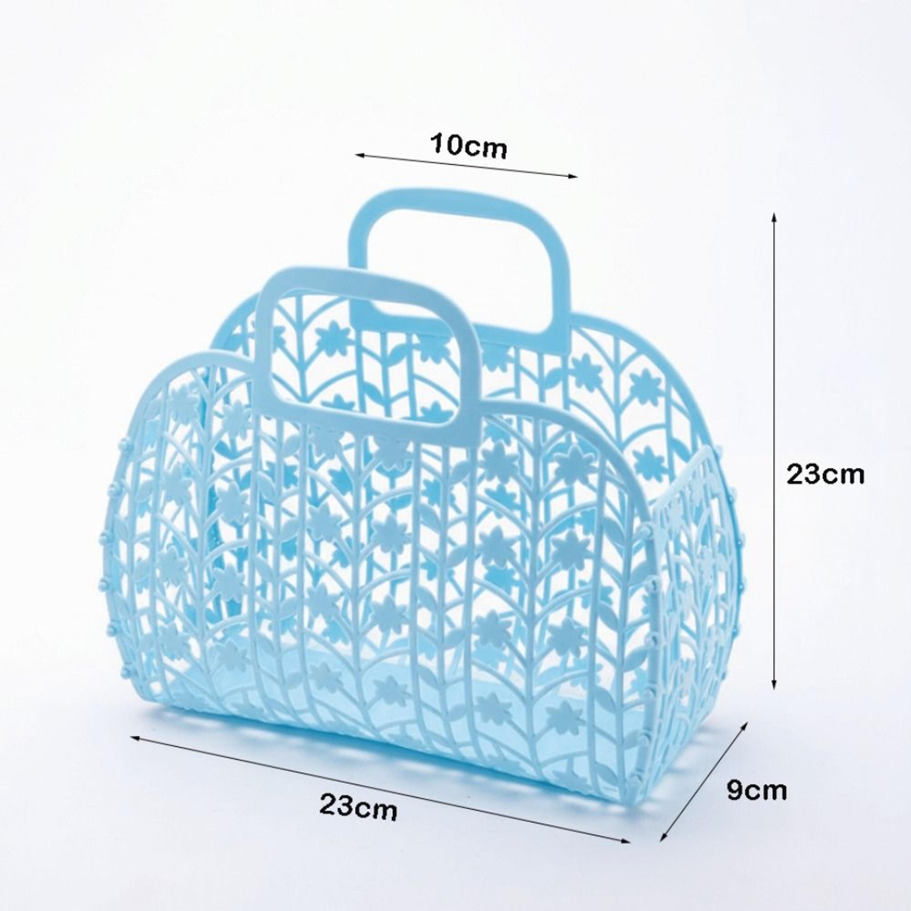 Vintage Jelly Beach Bag Large Capacity Plastic Beach Tote And Portable Storage Basket 5